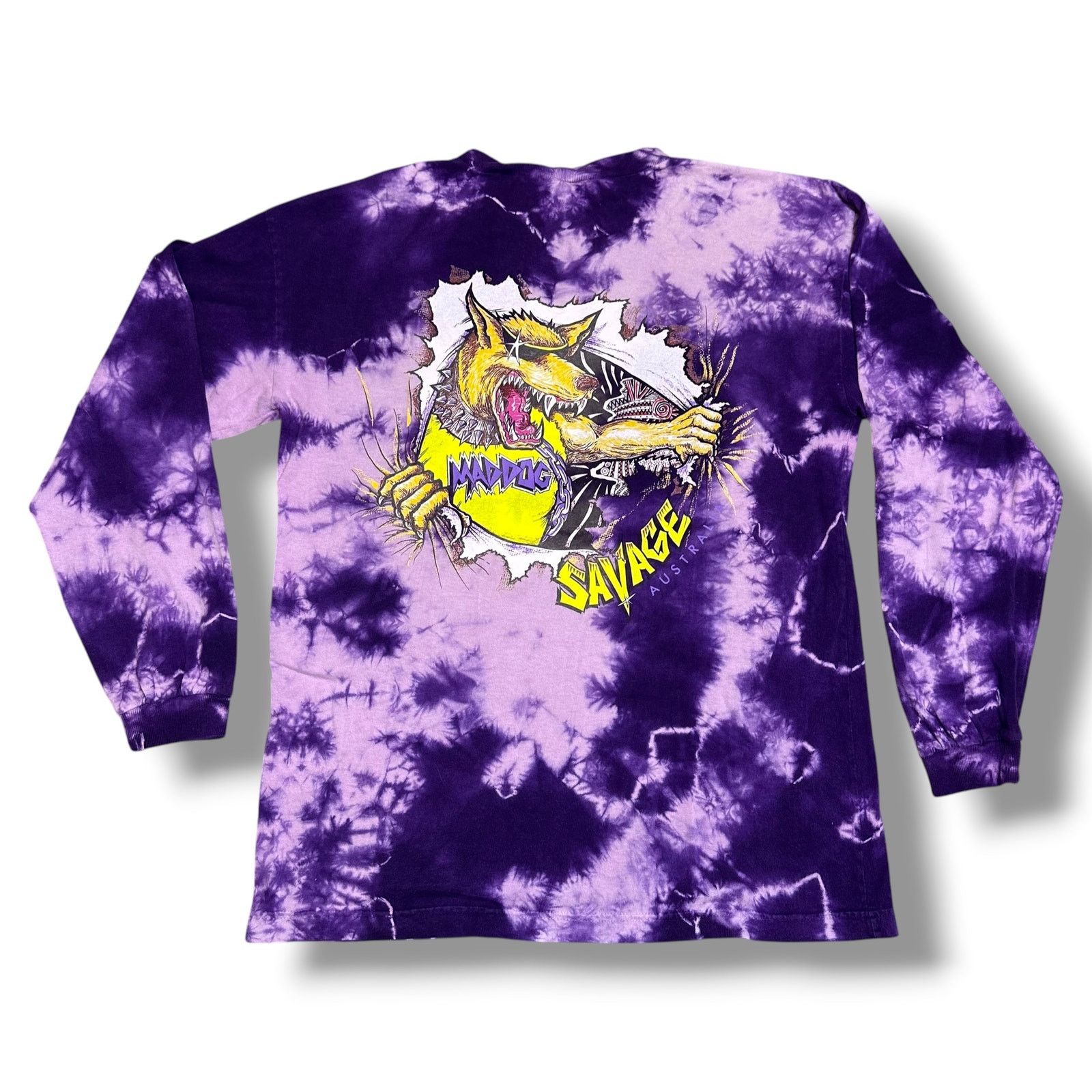 Vintage Vintage 90s MadDog Australia Long Sleeve Tie Dye Tee Surf Size US M / EU 48-50 / 2 - 1 Thumbnail