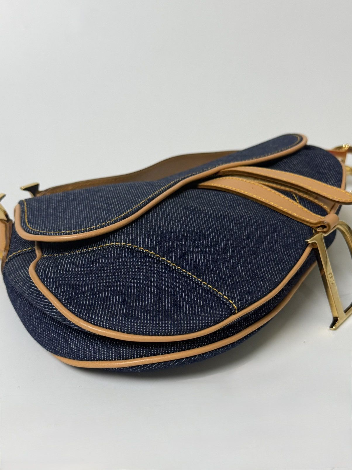 Dior 2000’s Christian Dior Saddle Blue Denim Rare Lining Size ONE SIZE - 8 Thumbnail