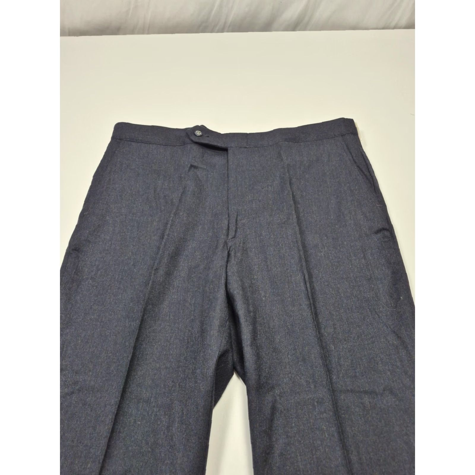 Vintage VTG Sansabelt Dress Pants Mens 38x36 Blue Wool Flat Front Unhemmed USA NWT Size US 38 / EU 54 - 2 Thumbnail