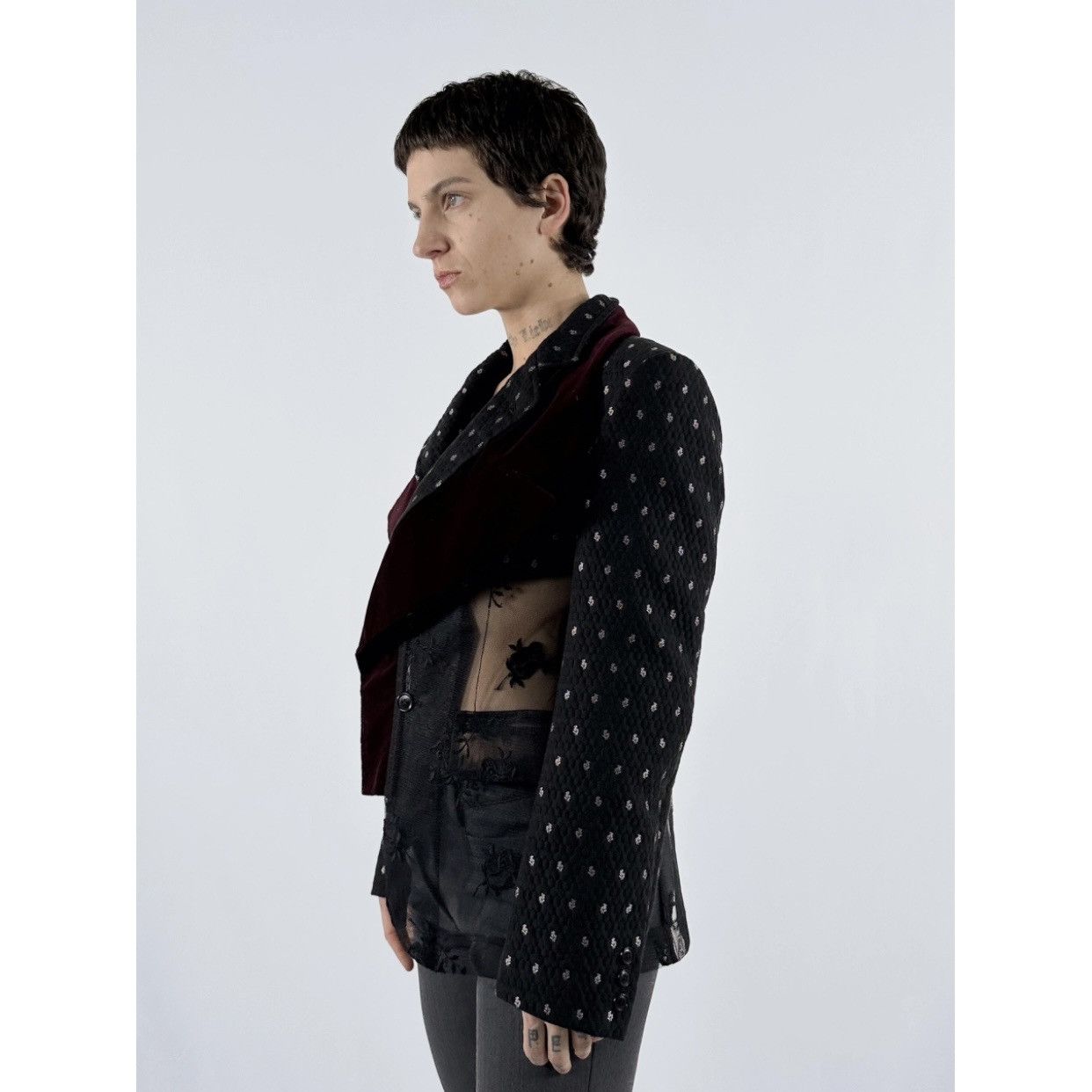 Comme des Garcons × Rei Kawakubo Comme des Garçon blazer with velvet and tulle inserts Size S / US 4 / IT 40 - 3 Thumbnail