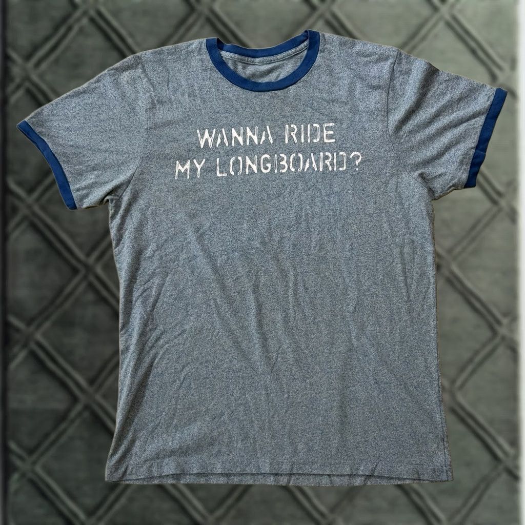 Vintage VINTAGE 70s Wanna Ride My Longboard? Ringer T-Shirt M/L Skate California USA Shirt Unisex Adults Boys Girls Mens Womens Size US M / EU 48-50 / 2 - 1 Thumbnail