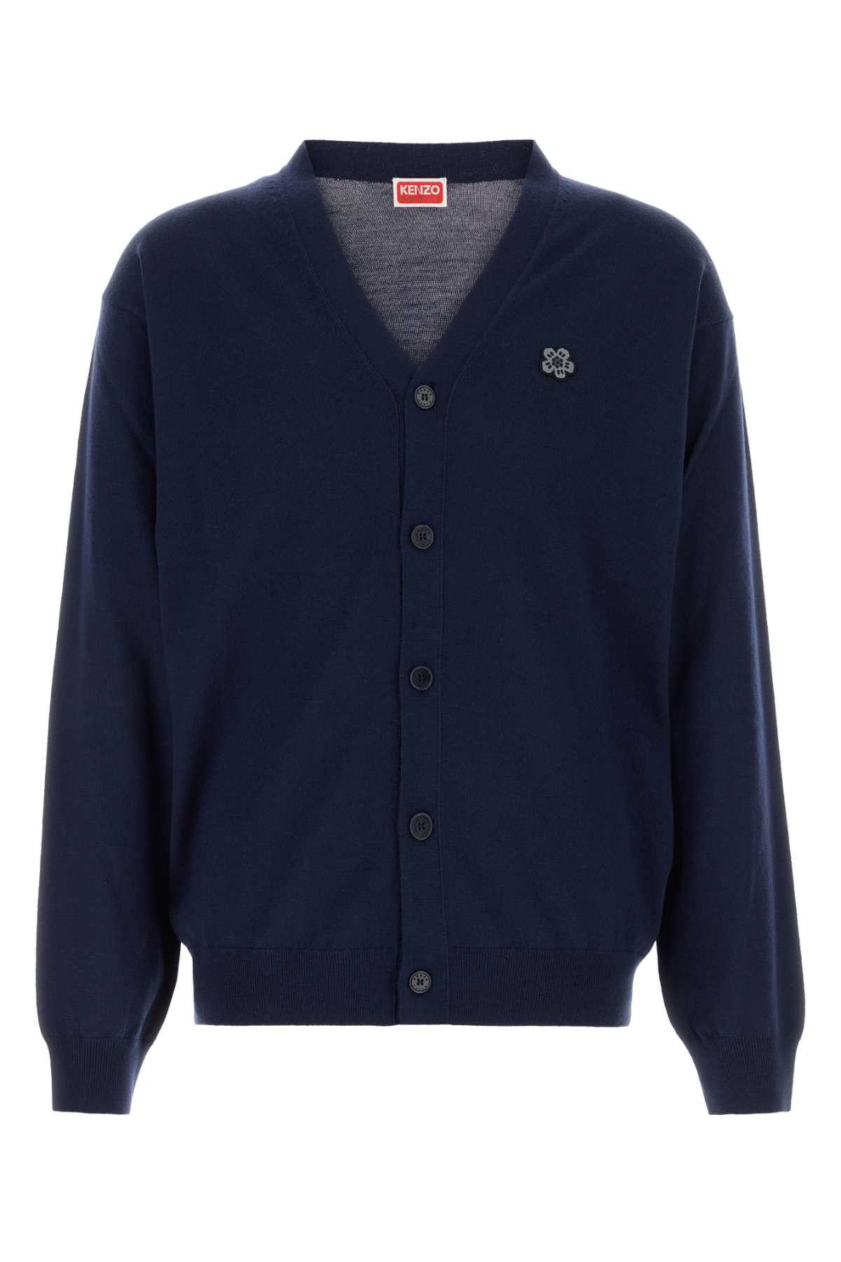 Kenzo Navy Blue Wool Cardigan Size US L / EU 52-54 / 3 - 1 Thumbnail