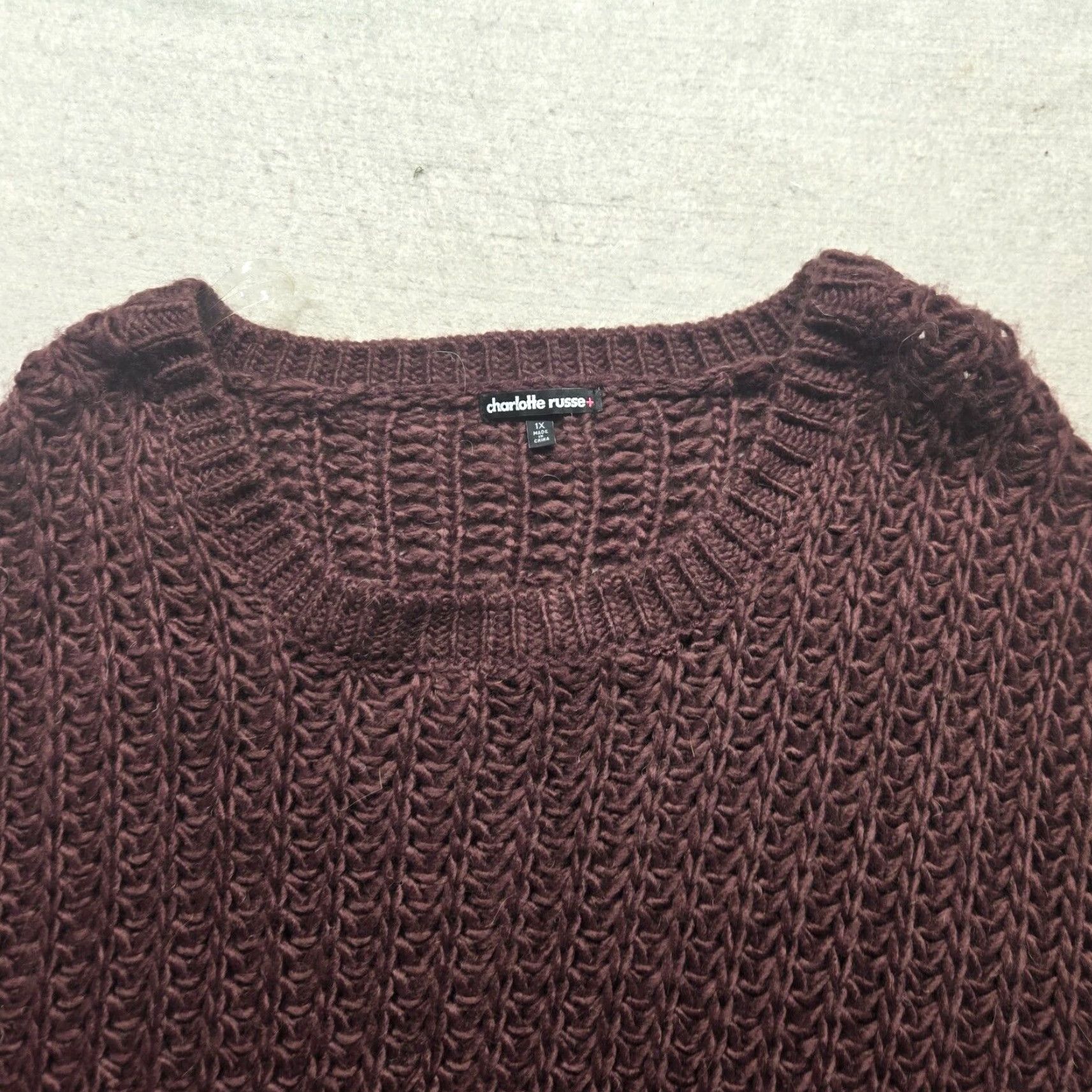 Vintage VINTAGE Charlotte Russe Sweater Pullover Top Crewneck Knit Knitwear 1X Purple Bohemian Women Size XL / US 12-14 / IT 48-50 - 2 Thumbnail