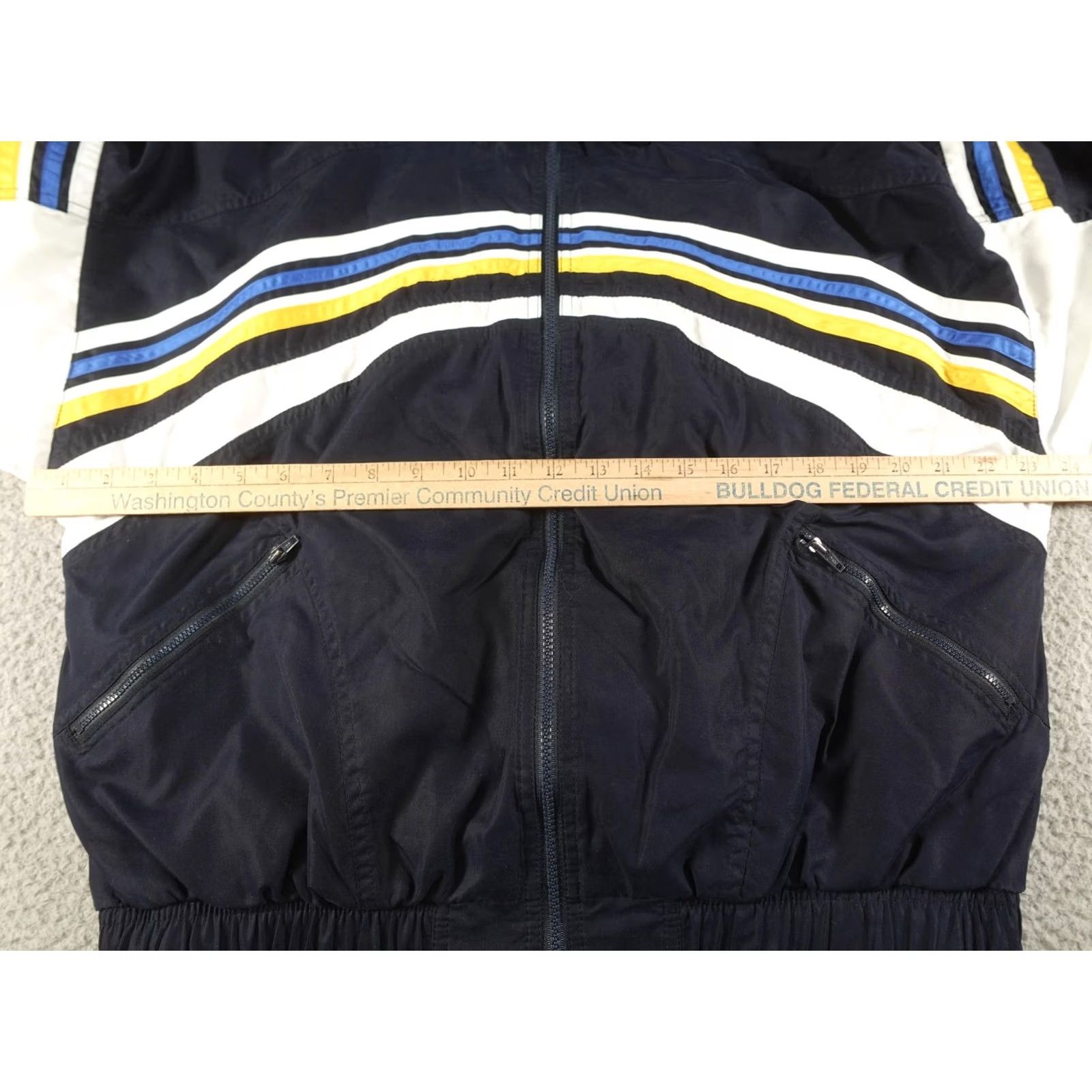 Vintage VINTAGE HEAD Jacket Mens XL Blue Stripe Windbreaker Zip Pockets 90s Tailored? Size US XL / EU 56 / 4 - 2 Thumbnail