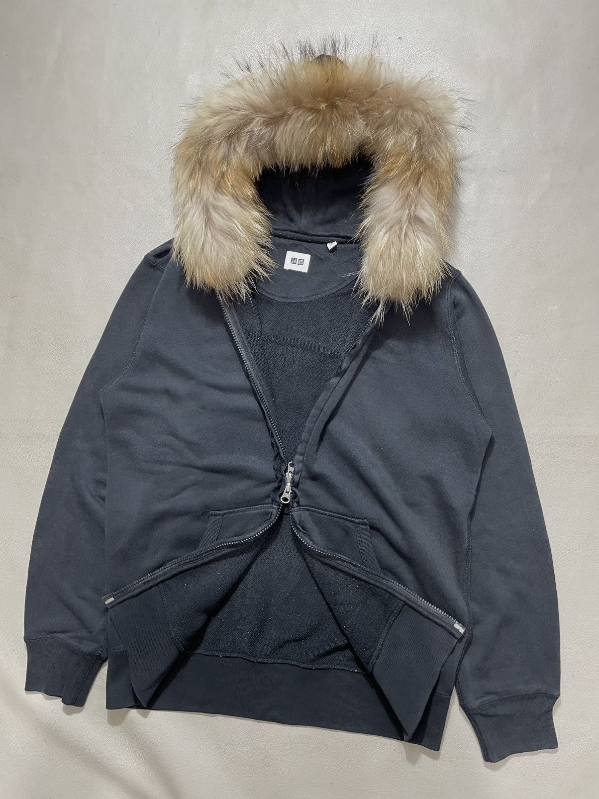 If Six Was Nine Japanese Black Distressed Zip Fur Hoodie ifisix lgb style Size US L / EU 52-54 / 3 - 2 Thumbnail