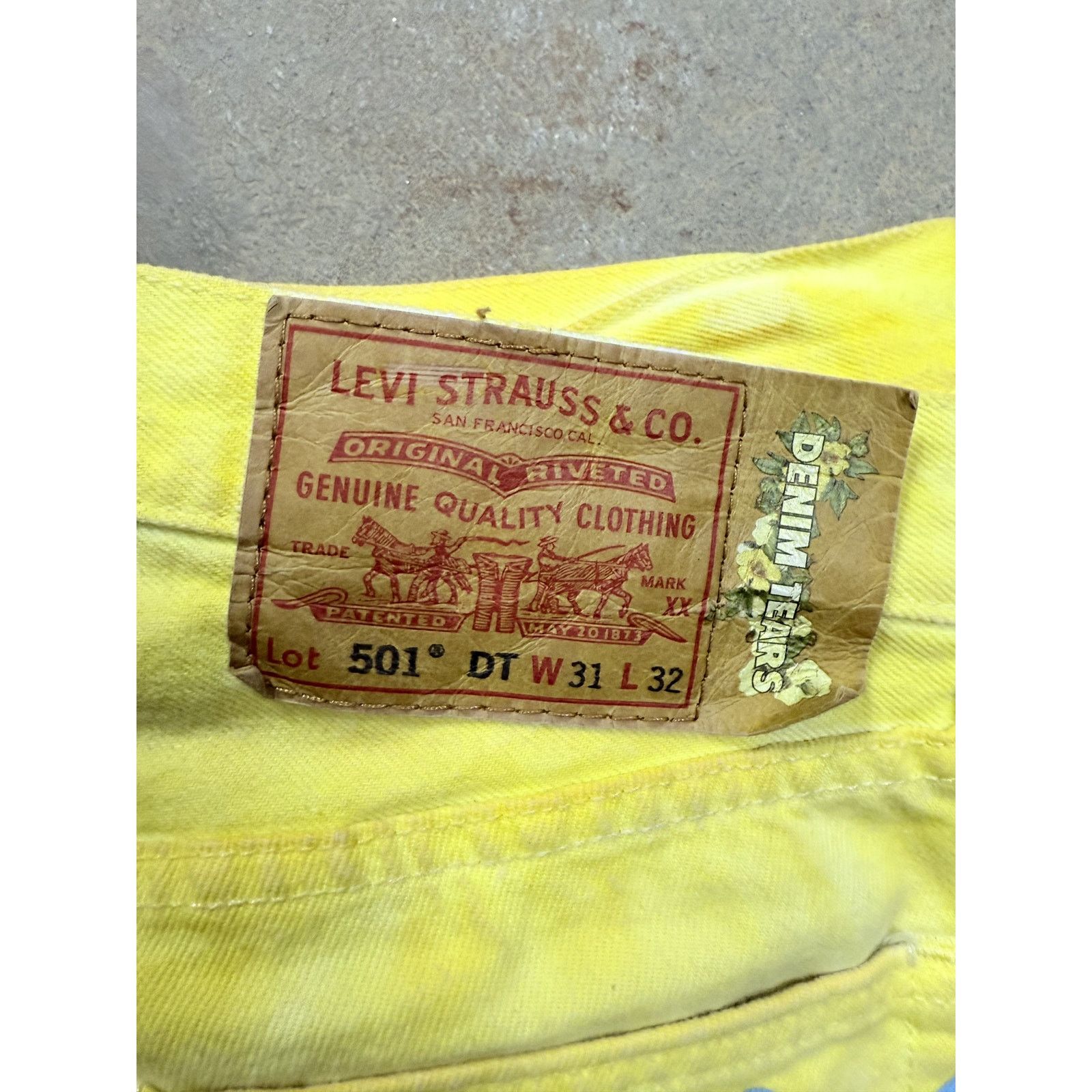 DENIM TEARS Denim Tears BSTROY Jeans Yellow Pink Used 31 Size US 31 - 2 Thumbnail