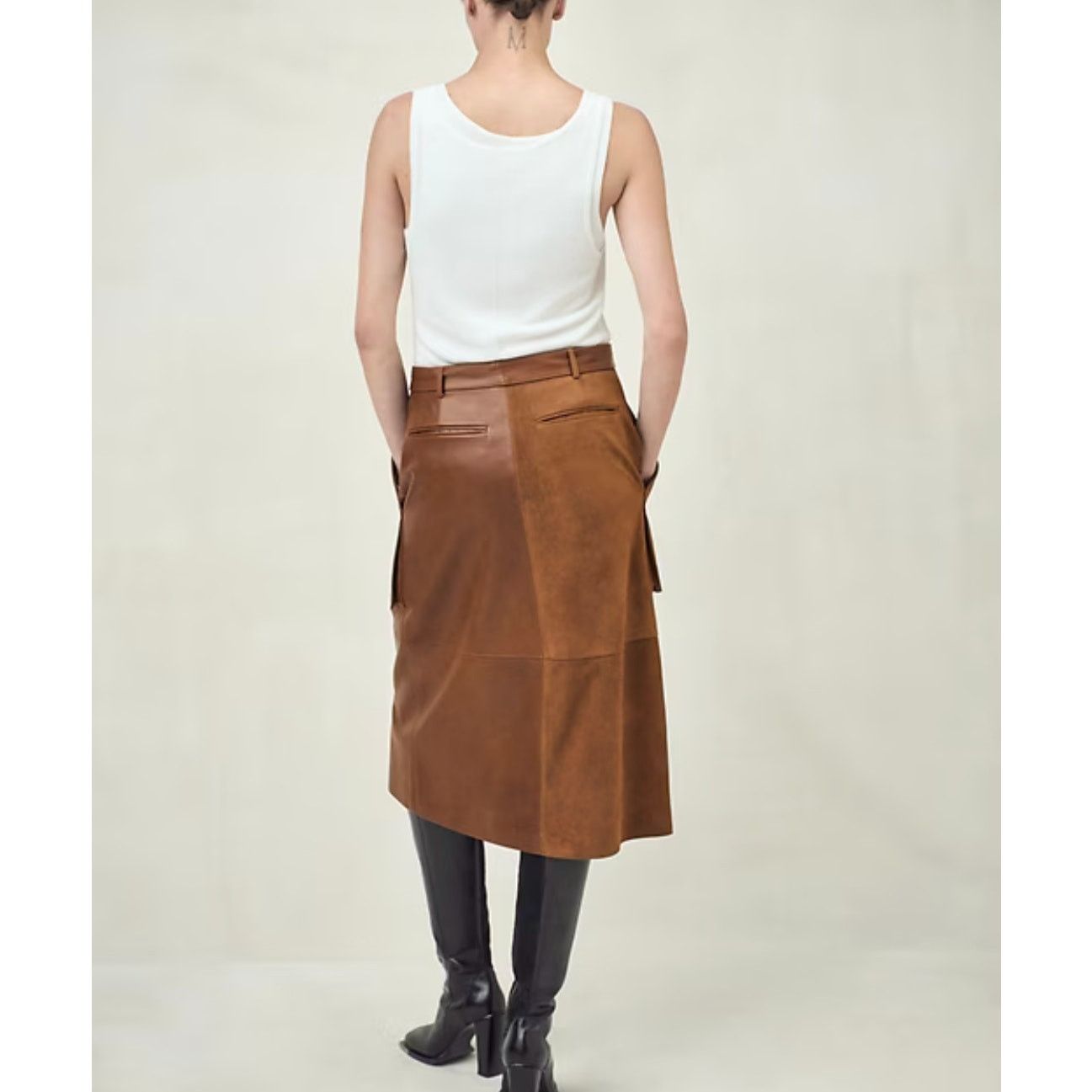 Banana Republic Banana Republic x Peter Do -Leather Utility Skirt/10/Brown Size 32" / US 10 / IT 46 - 2 Thumbnail