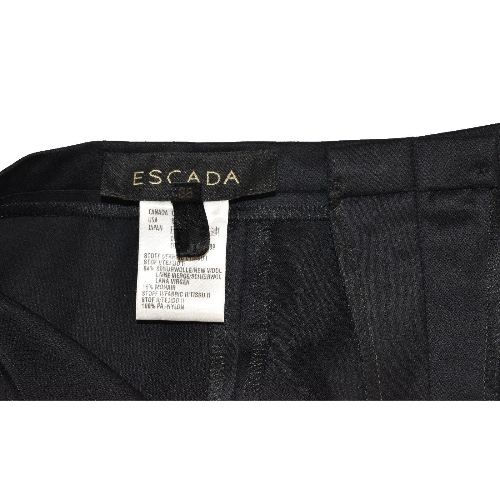 Escada ESCADA Black Wool/Mohair Sequin Striped Sides Trousers Sz 38 Size 29" - 6 Thumbnail