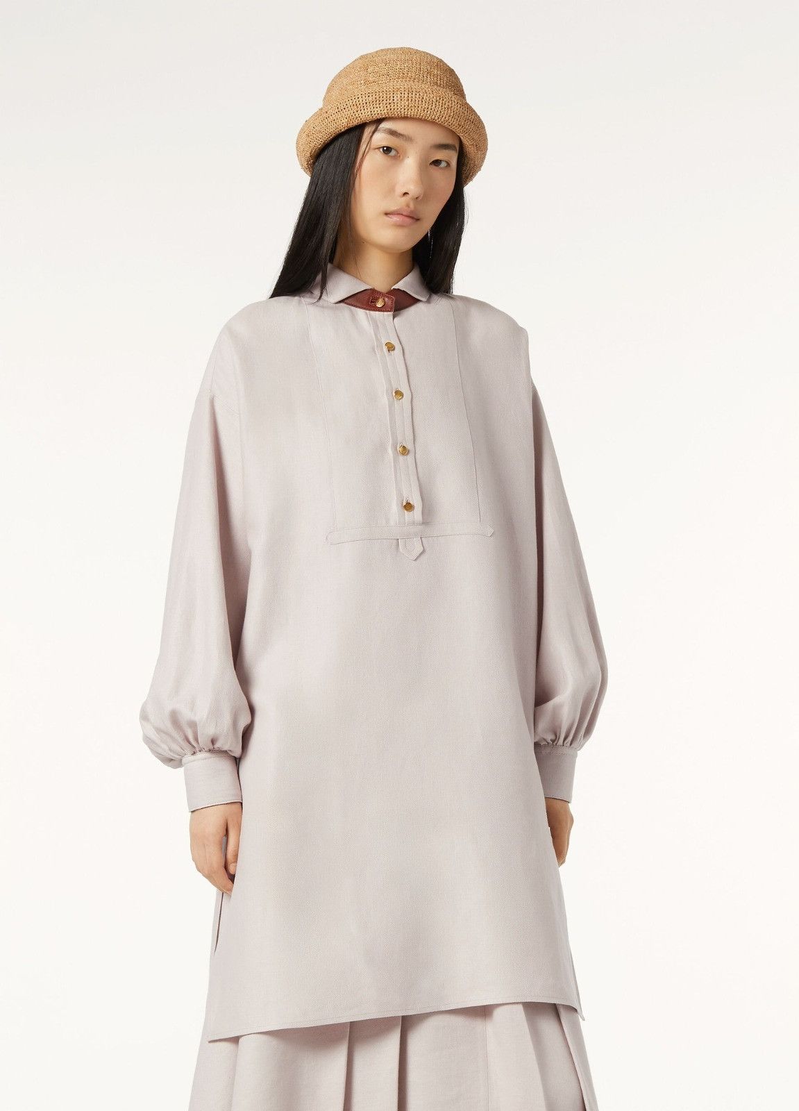 Loro Piana o1srvl11e0526 FAP0334 Anastasia Midi Dress in Light Beige Size L / US 10 / IT 46 - 4 Thumbnail