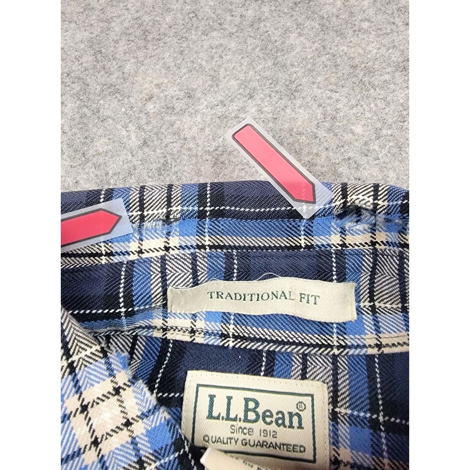 Vintage L.L. Bean Shirt Mens MT Medium Tall Blue Plaid Long Sleeve Button-Down Collared Shirt Size US M / EU 48-50 / 2 - 6 Thumbnail