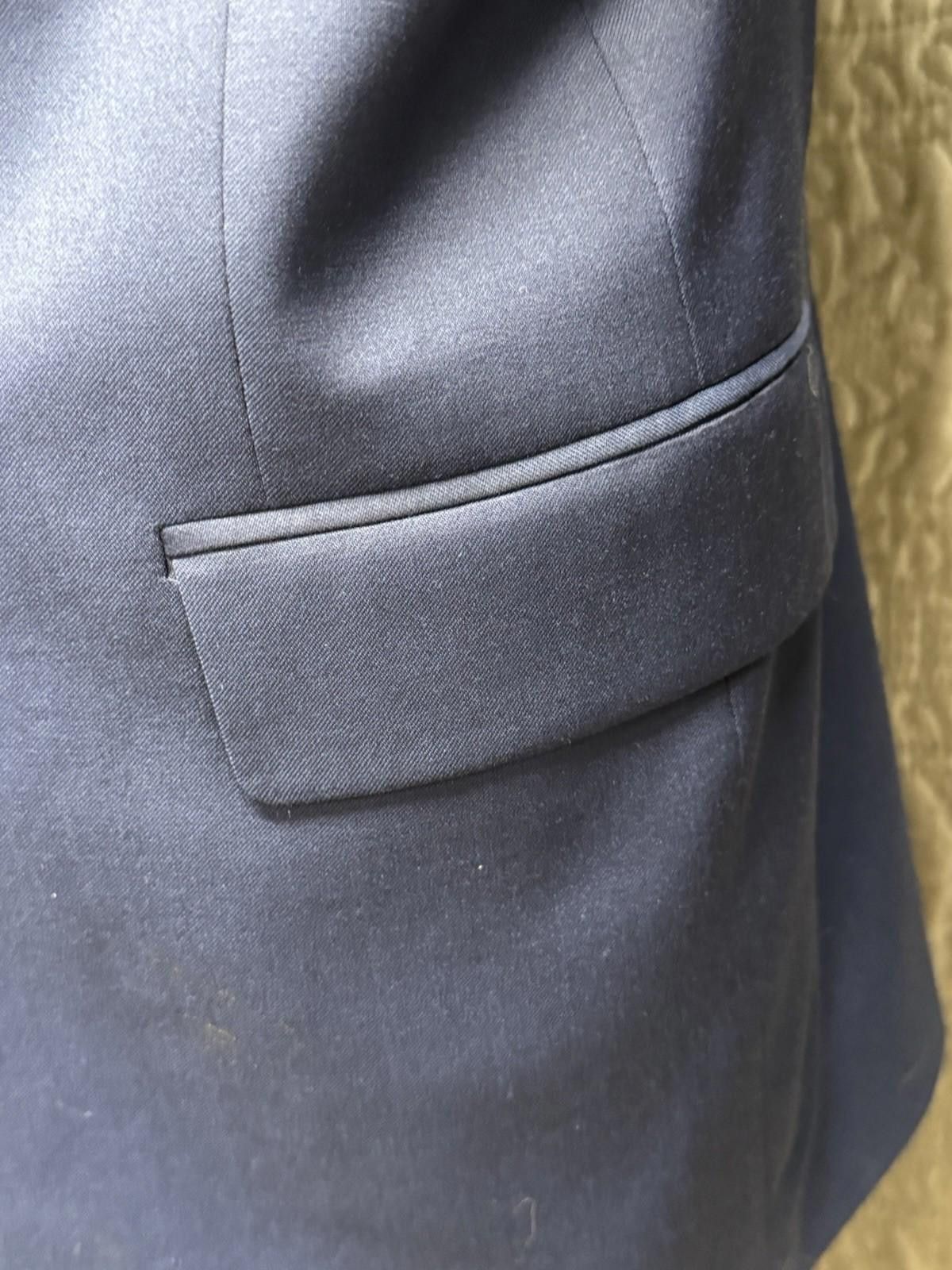 Hart Schaffner Marx Hart Schaffner Marx Men’s 40R Blue Worsted Wool 2 BTN Size 40R - 7 Thumbnail