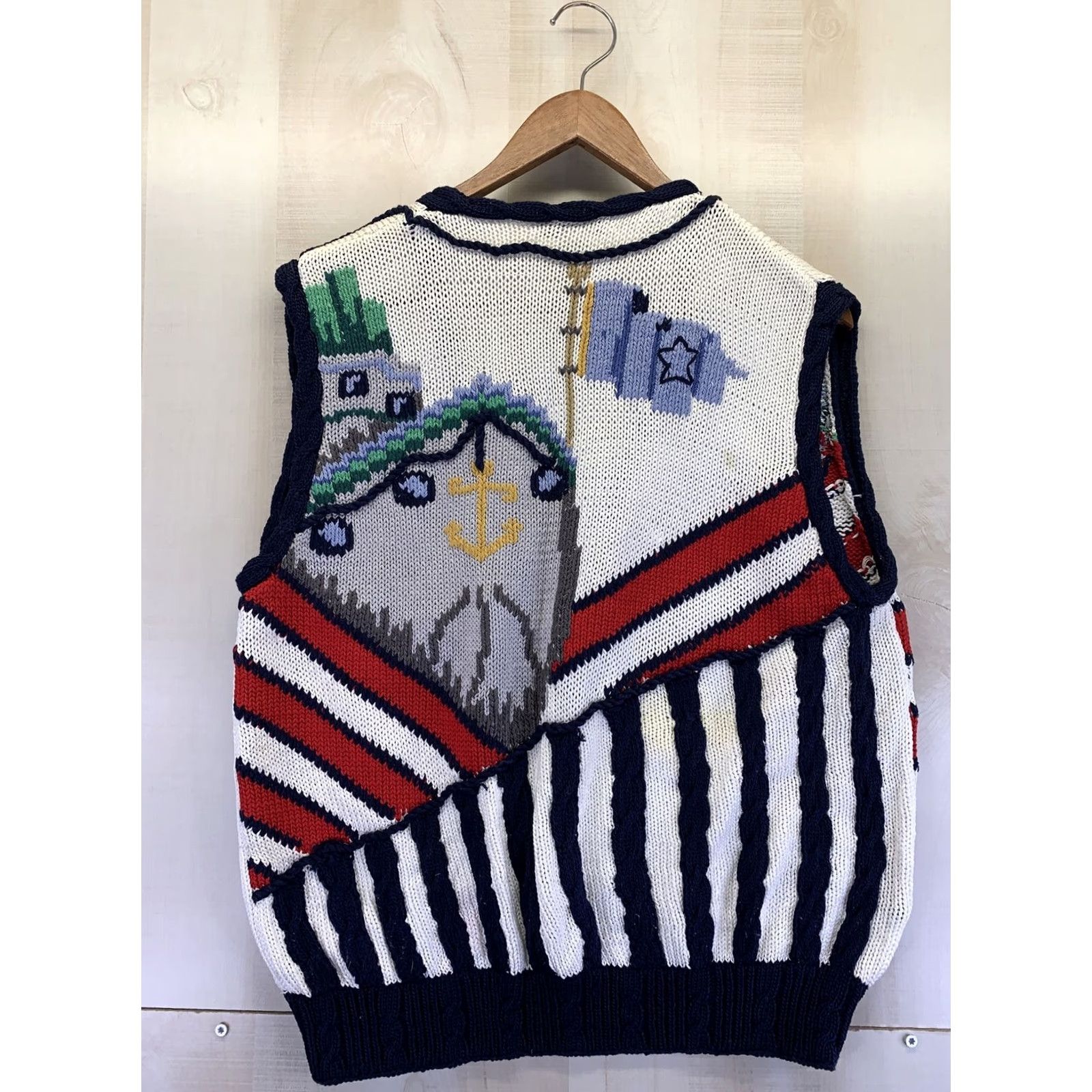 Vintage VINTAGE Bordado Knit Vest Womens Nautical Theme Size M-6388 Size M / US 6-8 / IT 42-44 - 4 Thumbnail