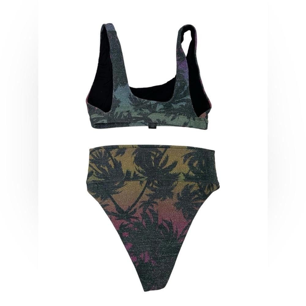 Designer Beach Riot l Rainbow Palm Madness High Waist Bikini M/L Size ONE SIZE - 8 Thumbnail