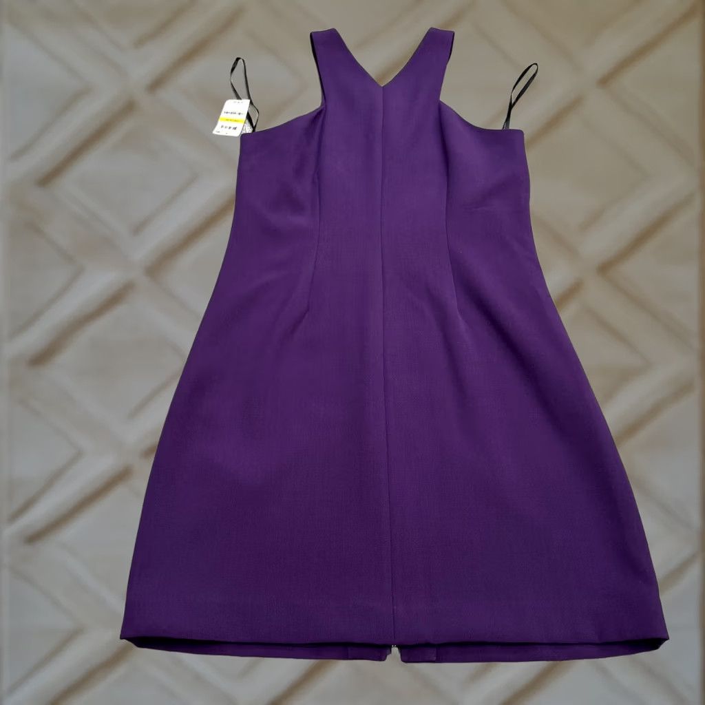 Bar III VINTAGE Bar III Purple Dynasty Halter Sheath Dress Womens M Full Zip Sleeveless NWT Size M / US 6-8 / IT 42-44 - 1 Thumbnail