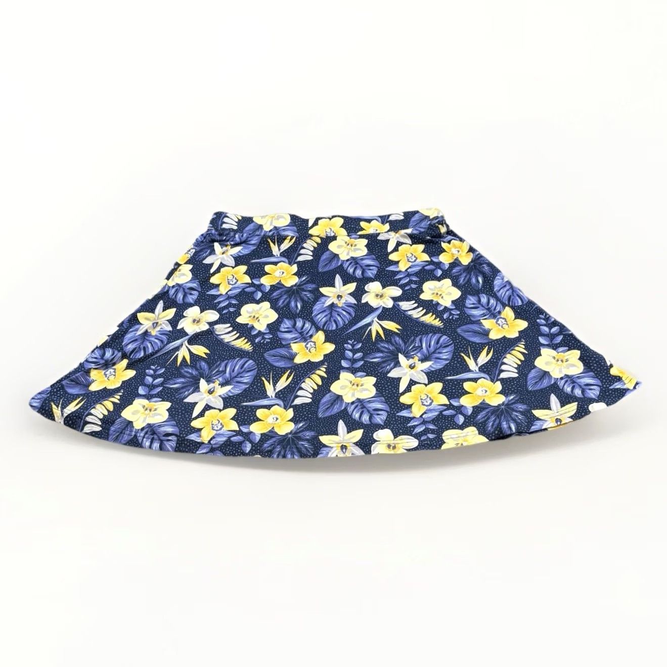 Vintage Animal floral jersey skirt 16 women’S navy yellow summer spring Pre Loved Vgc Size XXL / US 16-18 / IT 52-54 - 3 Thumbnail
