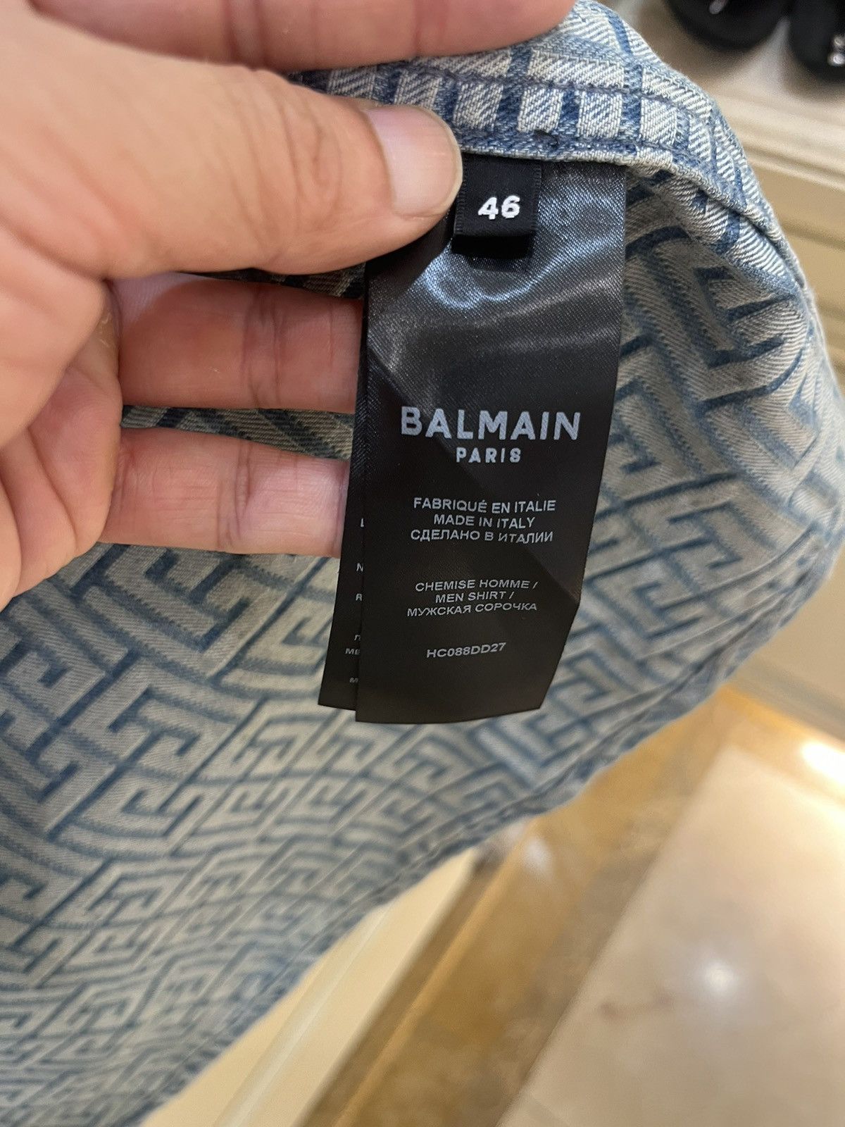 Balmain Monogram Denim overshirt size 46 Size US S / EU 44-46 / 1 - 11 Thumbnail