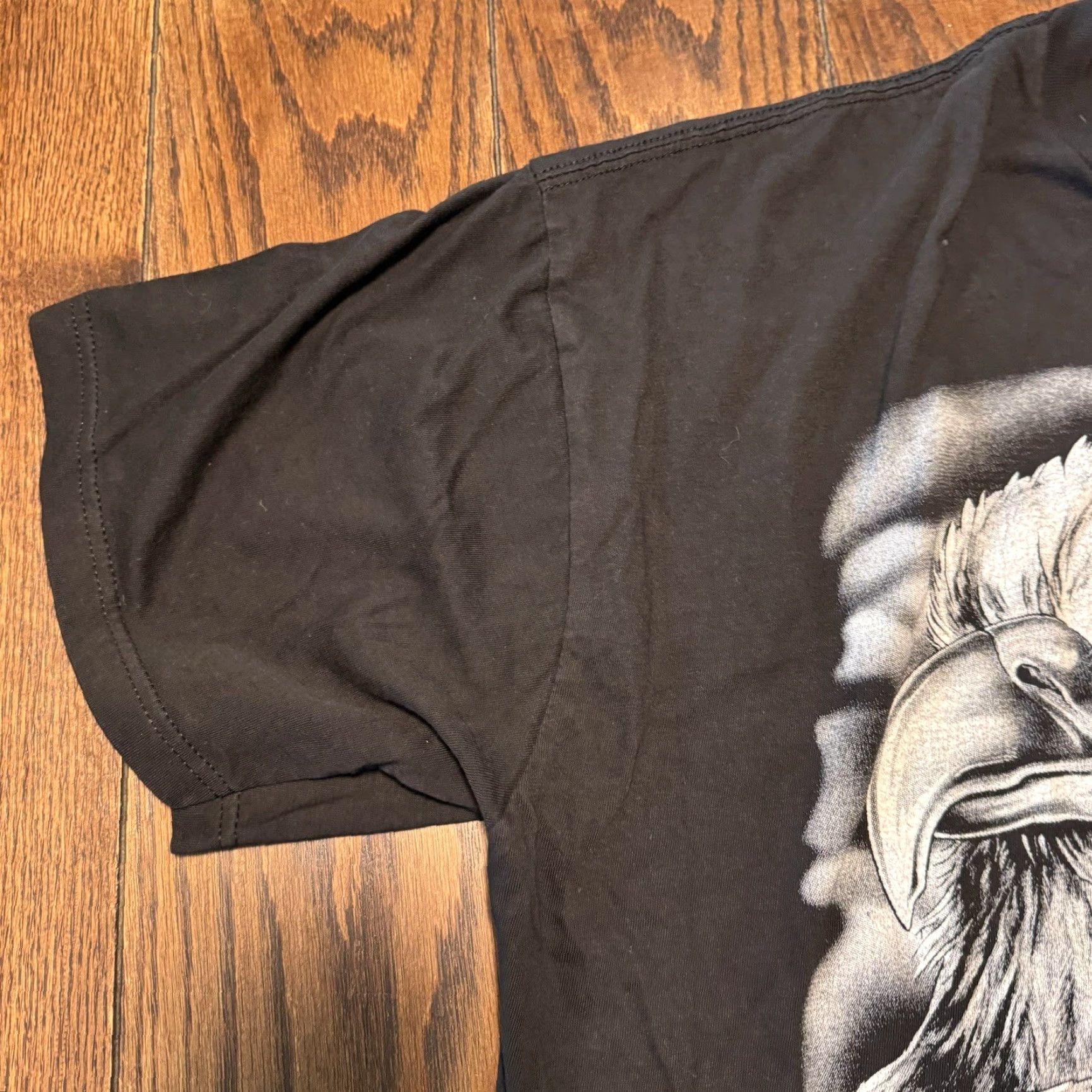 Vintage VINTAGE Thunder Sportswear J. Peck Springhill Bald Eagle Birds Of Prey Graphic Print T Shirt 2XL Black Mens Size US XXL / EU 58 / 5 - 4 Thumbnail