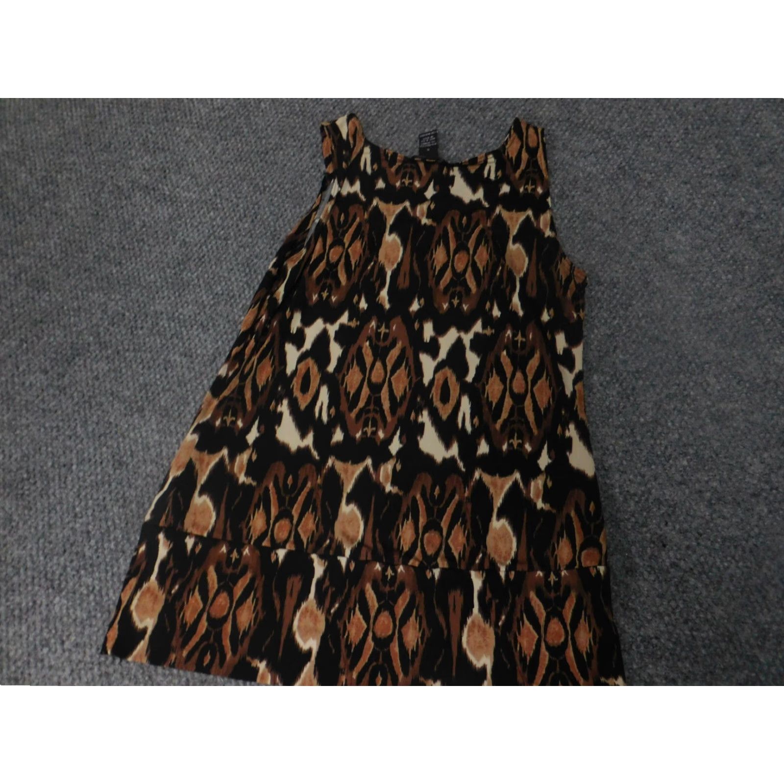 Vintage Serenade Carole Little Womens Tank Small Brown Pullover Geometric Ruffle Collared Sleeveless Polyester Casual Vintage: No Size S / US 4 / IT 40 - 6 Thumbnail
