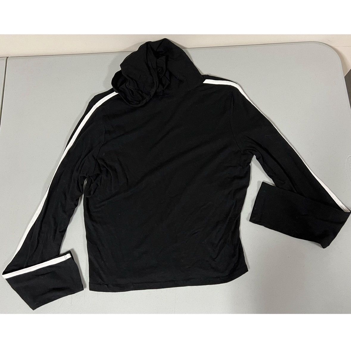 Vintage Black Stripe Long Sleeve Pullover Hoodie Top Shirt Size L🤍🖤⚽️ Size US L / EU 52-54 / 3 - 2 Thumbnail