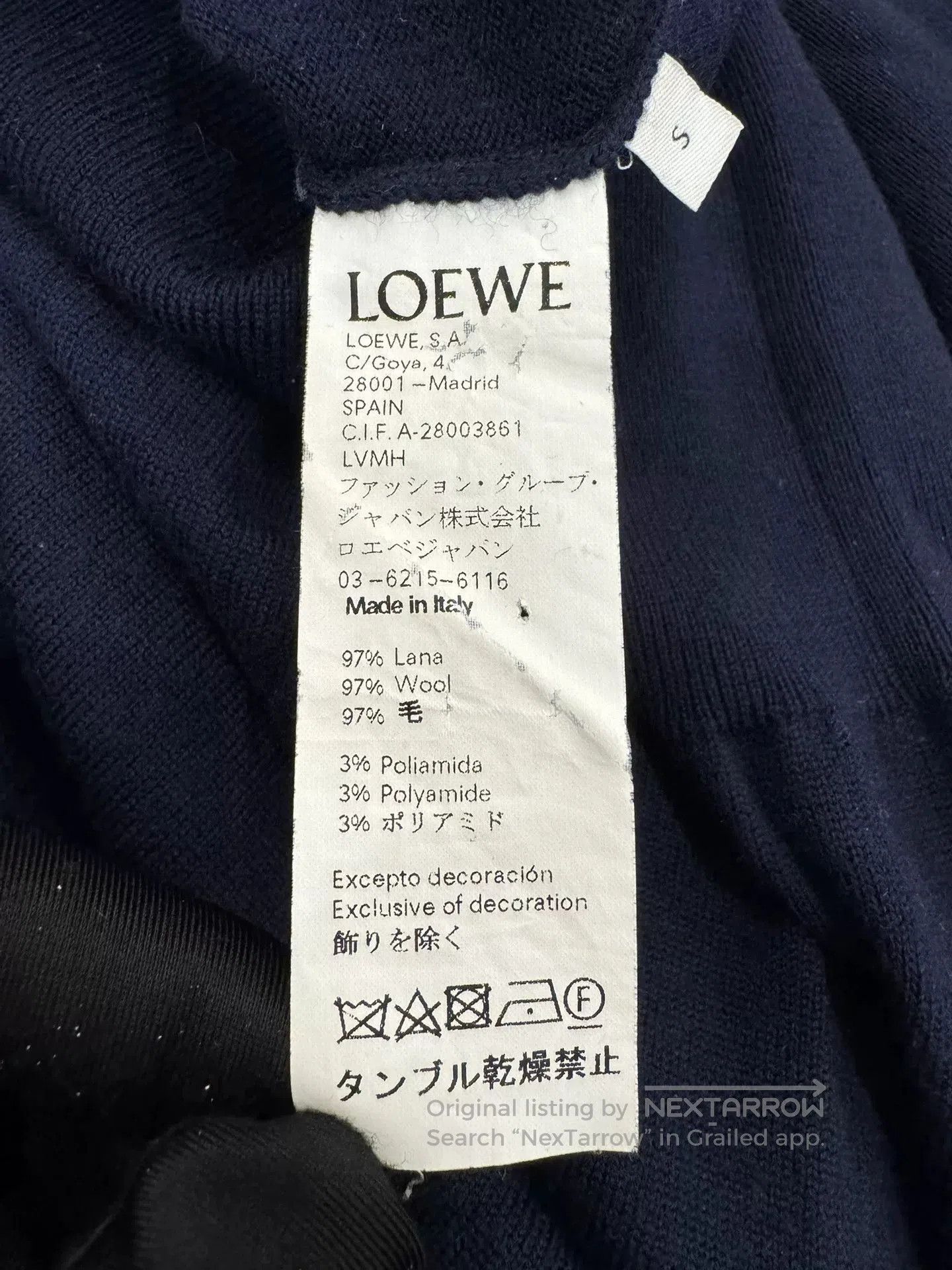 Loewe Loewe Navy Gold Button Logo Sweater. Size S / US 4 / IT 40 - 8 Thumbnail