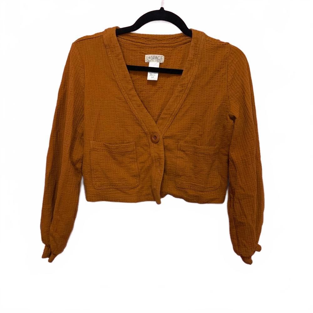 Designer Brown Cozy Cropped Button-Up Cardigan Size S / US 4 / IT 40 - 1 Thumbnail