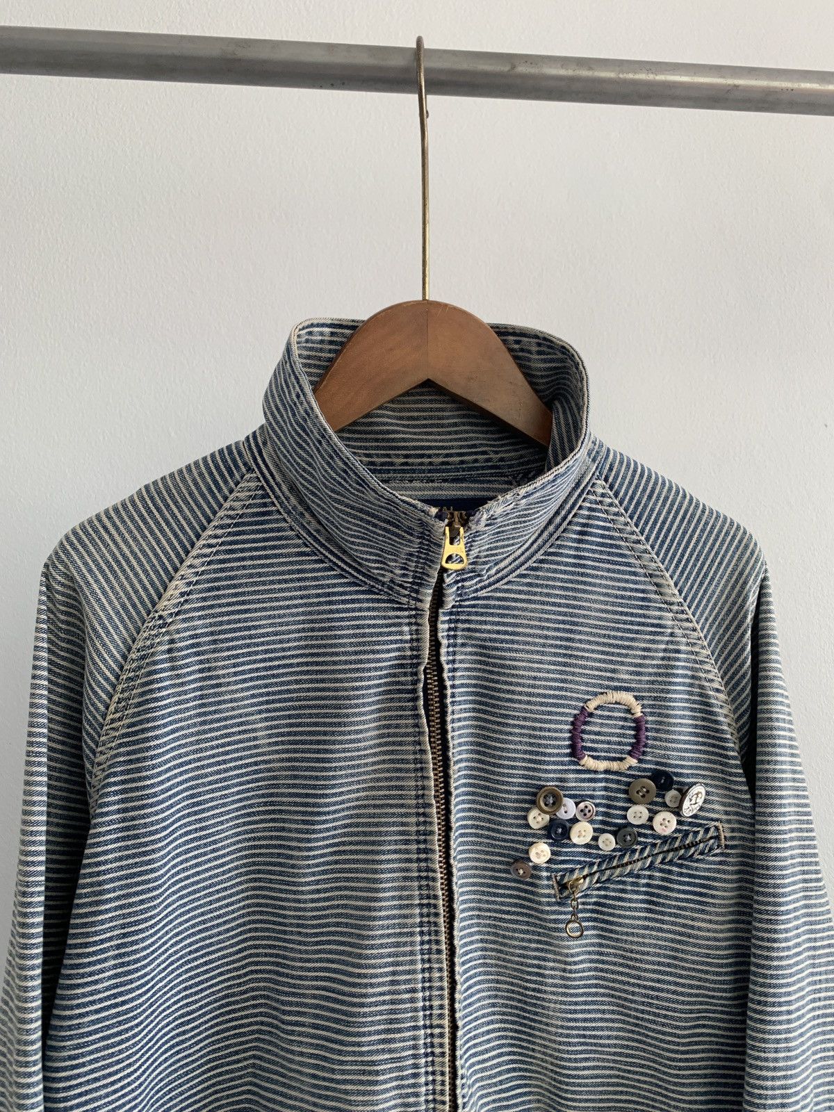 Kapital Kountry Kapital Indigo Stripe Button Patch Zip Jacket Size US M / EU 48-50 / 2 - 5 Thumbnail