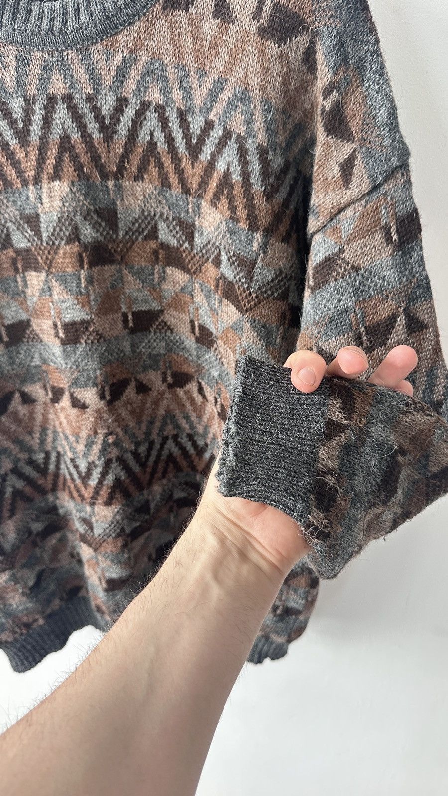 Other 100% Alpaca Sweater Geometric Aztec Boho Knit Pullover Peru Size US XL / EU 56 / 4 - 8 Thumbnail