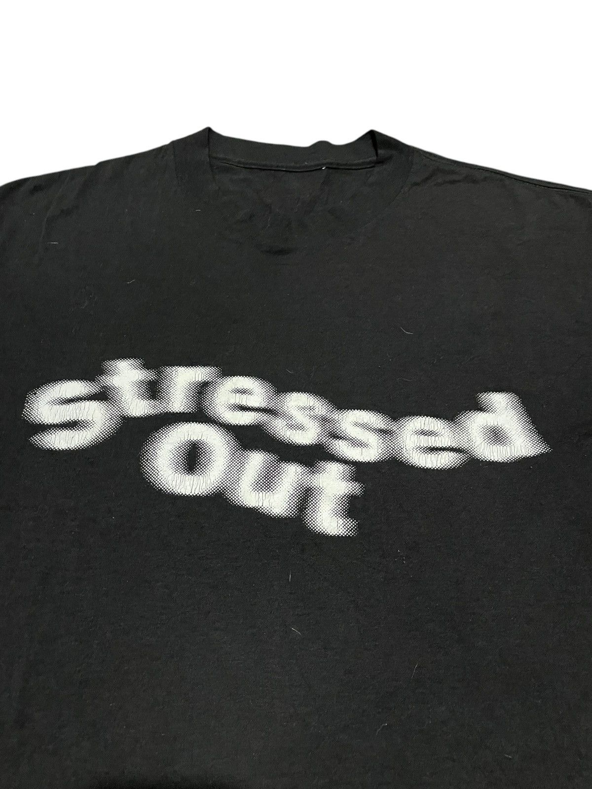 Vintage VTG 80s Stressed Out Spellout Paper Thin Single Stitch Tee Size US M / EU 48-50 / 2 - 2 Thumbnail