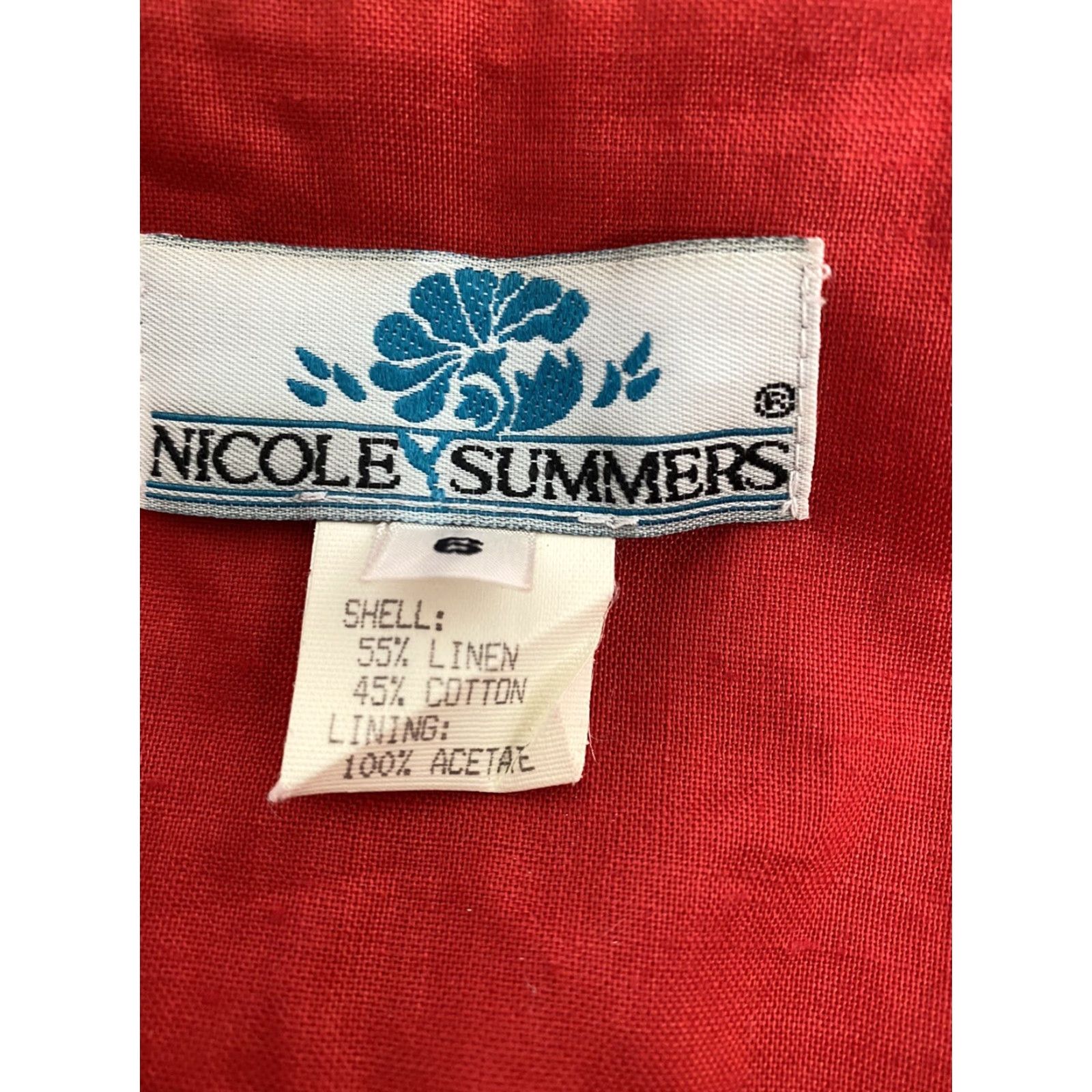 Vintage VINTAGE Nicole Summers Shirt Dress Red Button Front Collared Midi 6 Womens Size M / US 6-8 / IT 42-44 - 4 Thumbnail