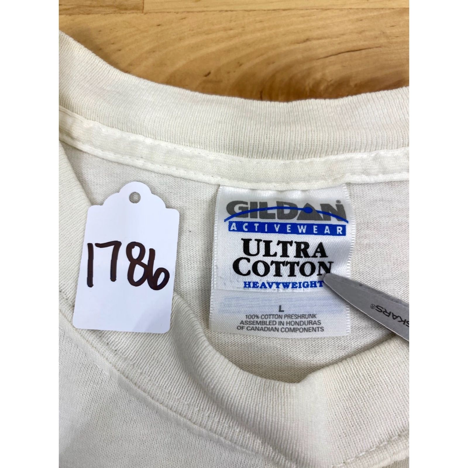 Gildan Gildan T-Shirt White Short Sleeve Logo CA DECA 1786 L Mens Funny Crew Neck +1 Size US L / EU 52-54 / 3 - 4 Thumbnail
