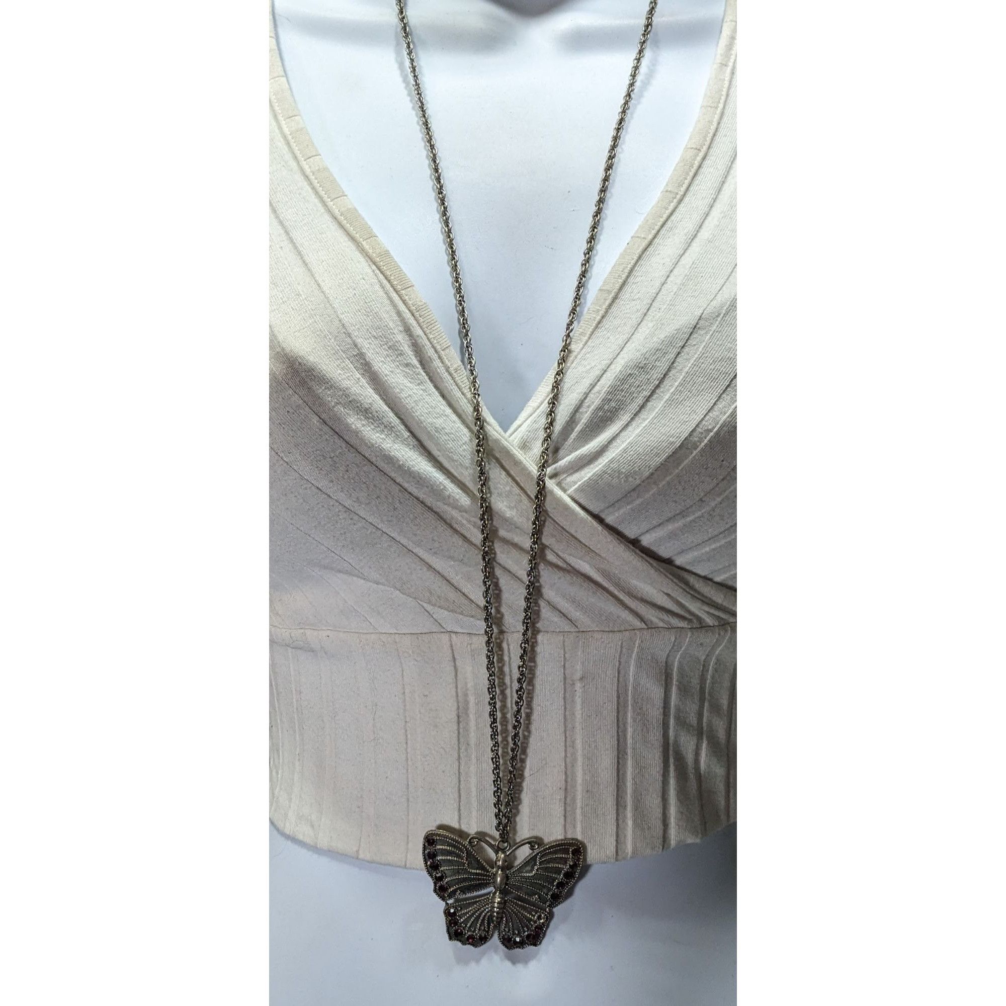 Other Fairycore Silver-Tone Butterfly Pendant Necklace With Purple Size ONE SIZE - 2 Thumbnail