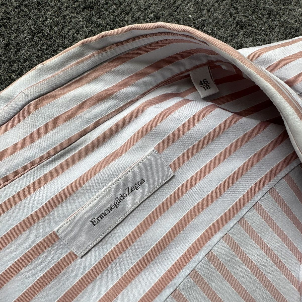 Ermenegildo Zegna Luxury 46/18 Ermenogildo Zegna Stripped Shirt Button Up XXL Size US XL / EU 56 / 4 - 10 Thumbnail