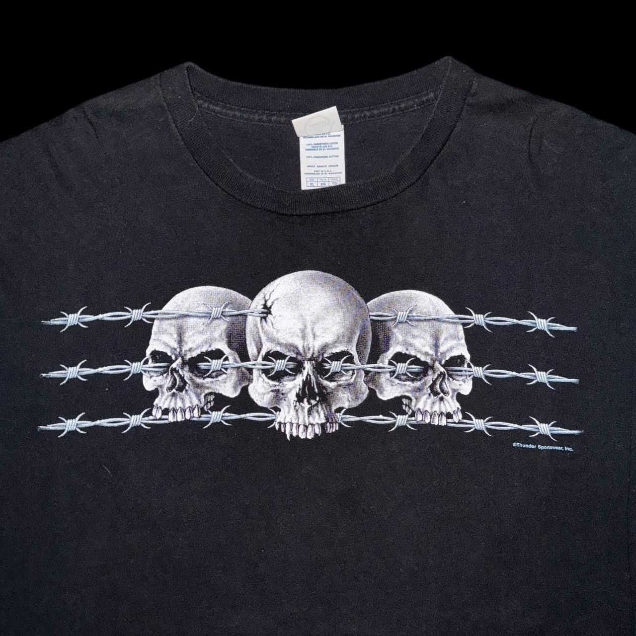 Vintage Vintage Y2K Dark Cyber Goth Skull Barbed Wire Longsleeve Tee Size US XL / EU 56 / 4 - 4 Thumbnail
