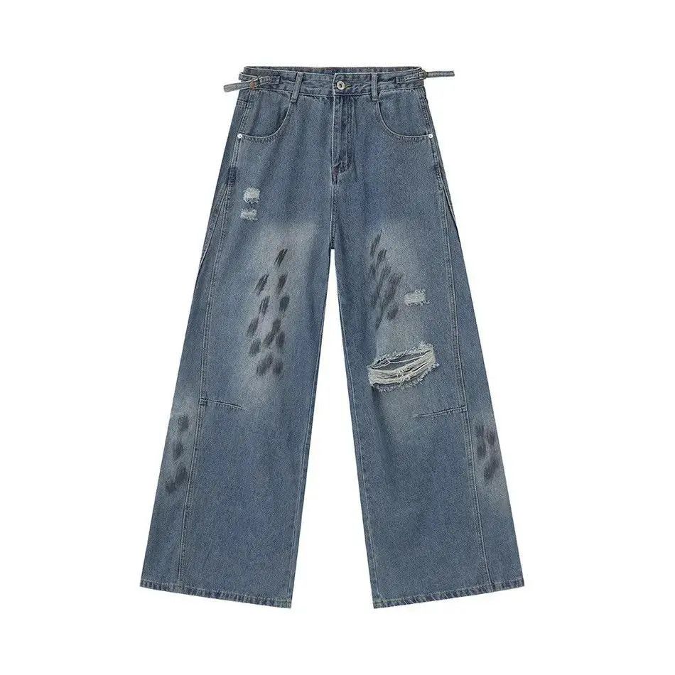 Japanese Brand Retro loose high street ripped jeans Size US 32 / EU 48 - 4 Thumbnail