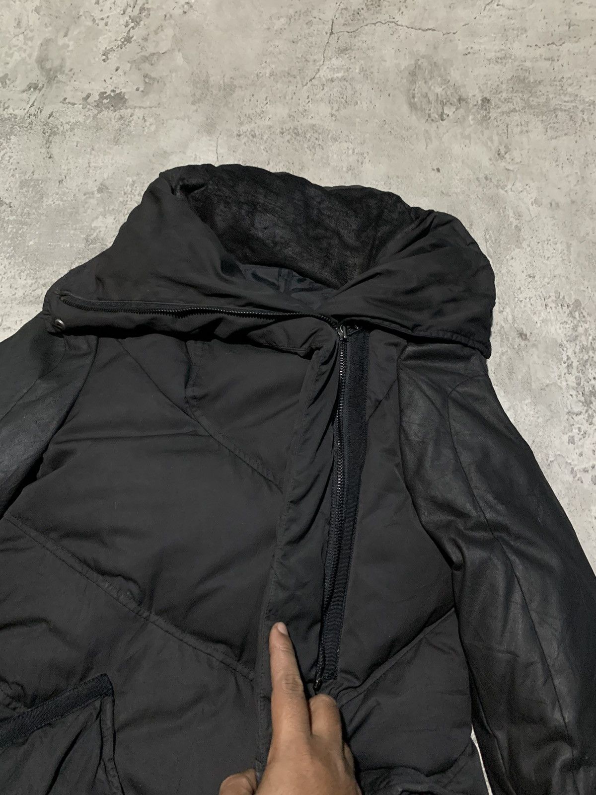 Ekam Unknown asymmetrical puffer jacket with lambskin sleeve Size US S / EU 44-46 / 1 - 8 Thumbnail