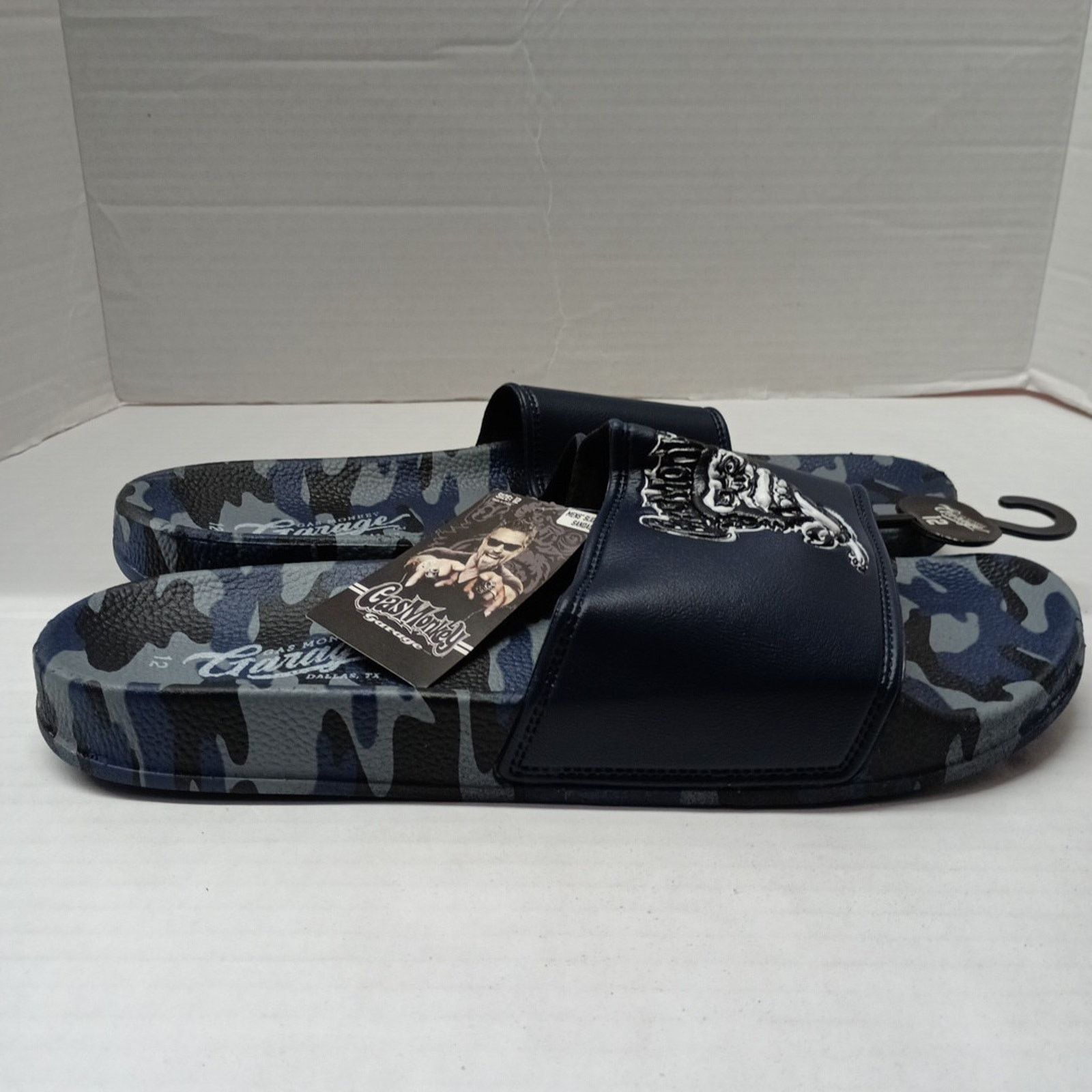 Other Gas Monkey Garage Slides Sandals Men's 12 Blue Camouflage Size US 12 / EU 45 - 2 Thumbnail