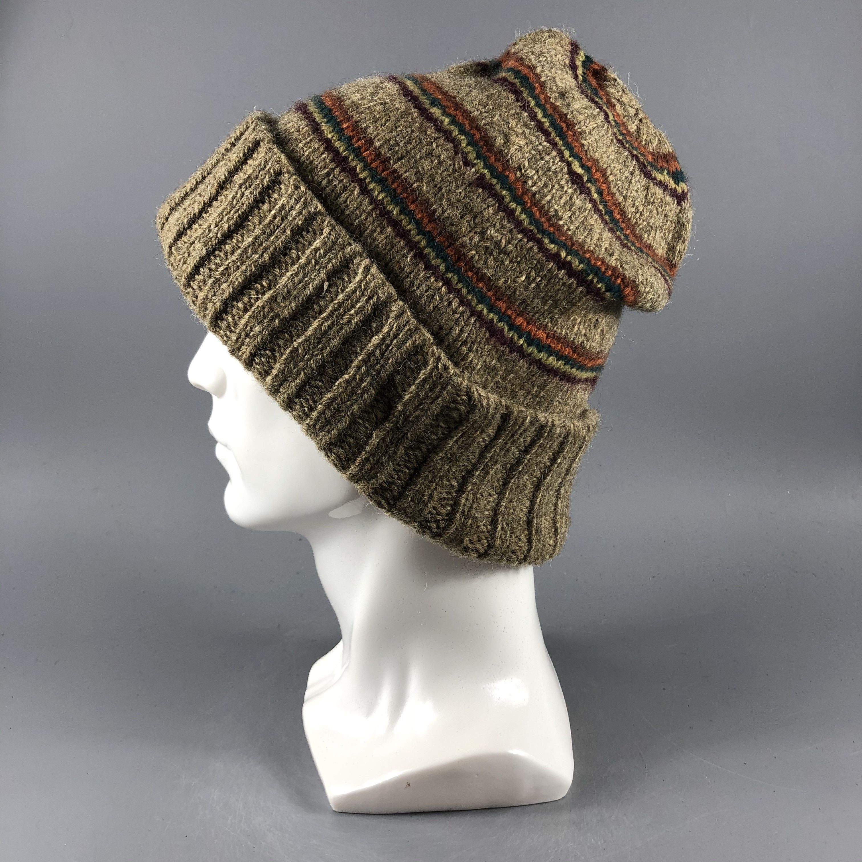 Japanese Brand × Vintage Japanese Brand Stripe Ribbed Beanie Snow Hat Snow Cap -D837 Size ONE SIZE - 1 Thumbnail