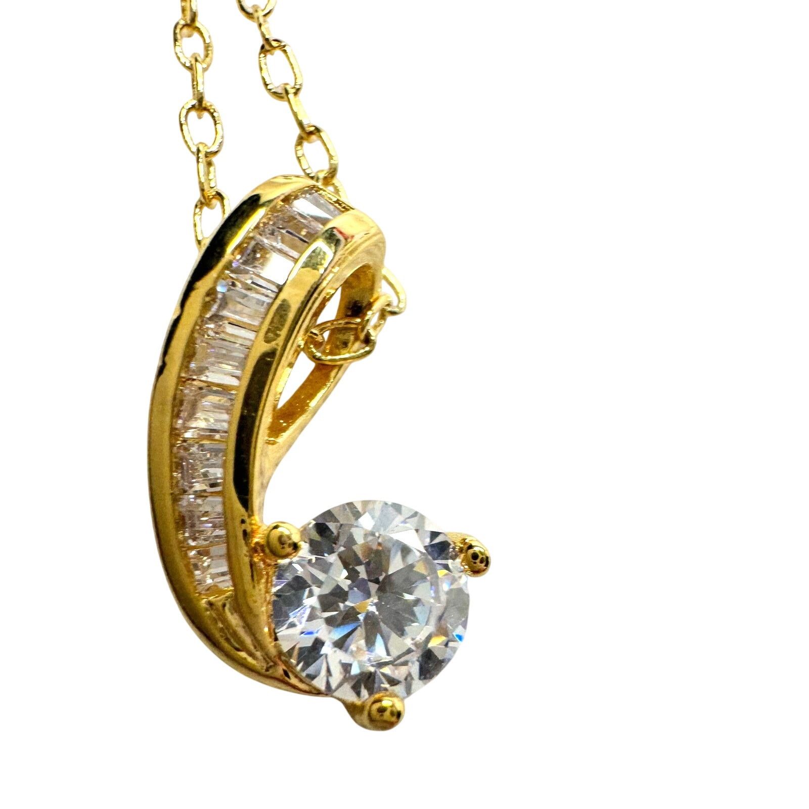 Other Pretty 18kt Gold Plated Topaz and Zirconia Swirl Necklace Size ONE SIZE - 1 Thumbnail