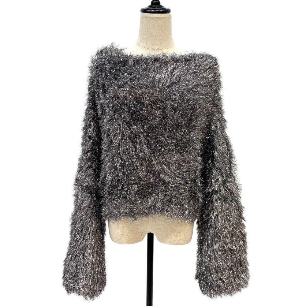 Other Other COLUMN PERMANENT Shaggy Short Lame Knit Sweater Others Tops DUTY FREE for USA Size ONE SIZE - 1 Thumbnail