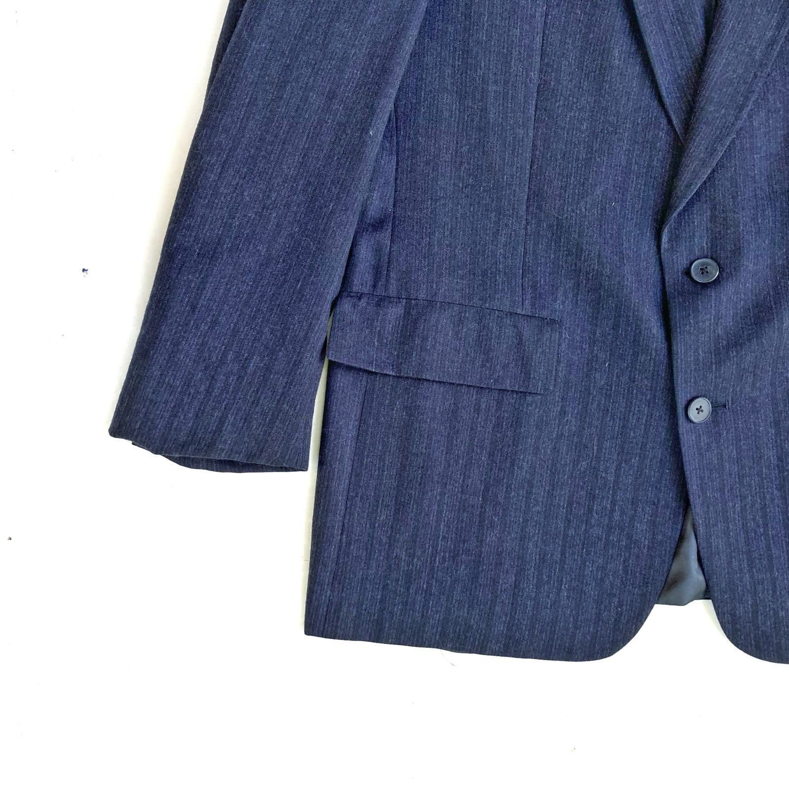 Christian Dior Monsieur Vintage Dior Navy Pinstripe Wool Dinner Jacket 42R | Classic Size 42R - 12 Thumbnail