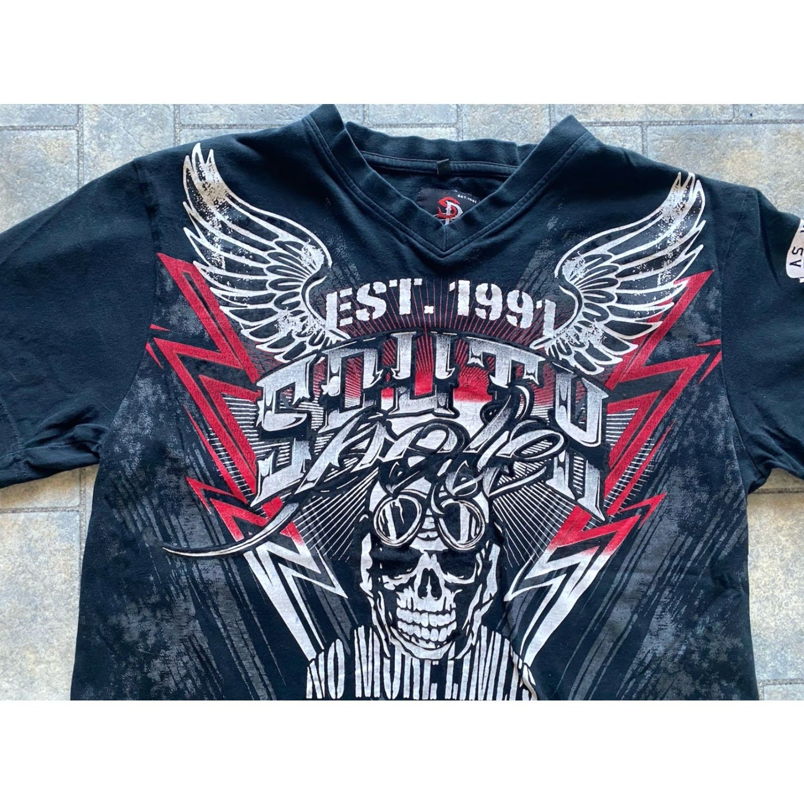 Southpole Southpole T-Shirt Mens Large Black Short Sleeve Skull Y2K No More Limits Shirt Size US L / EU 52-54 / 3 - 5 Thumbnail