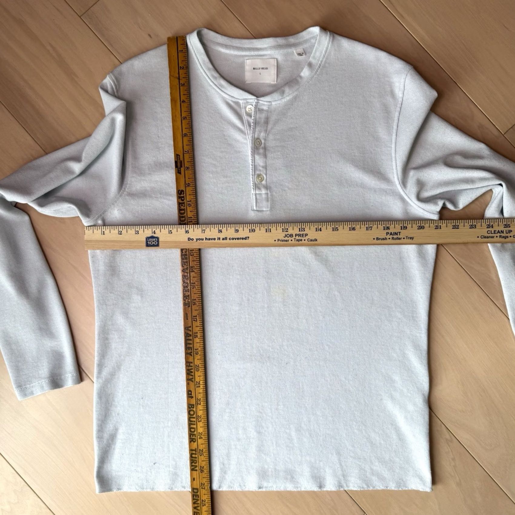 Billy Reid Billy Reid Henley Shirt Large Blue Gray Cotton Long Sleeve Men Size US L / EU 52-54 / 3 - 2 Thumbnail