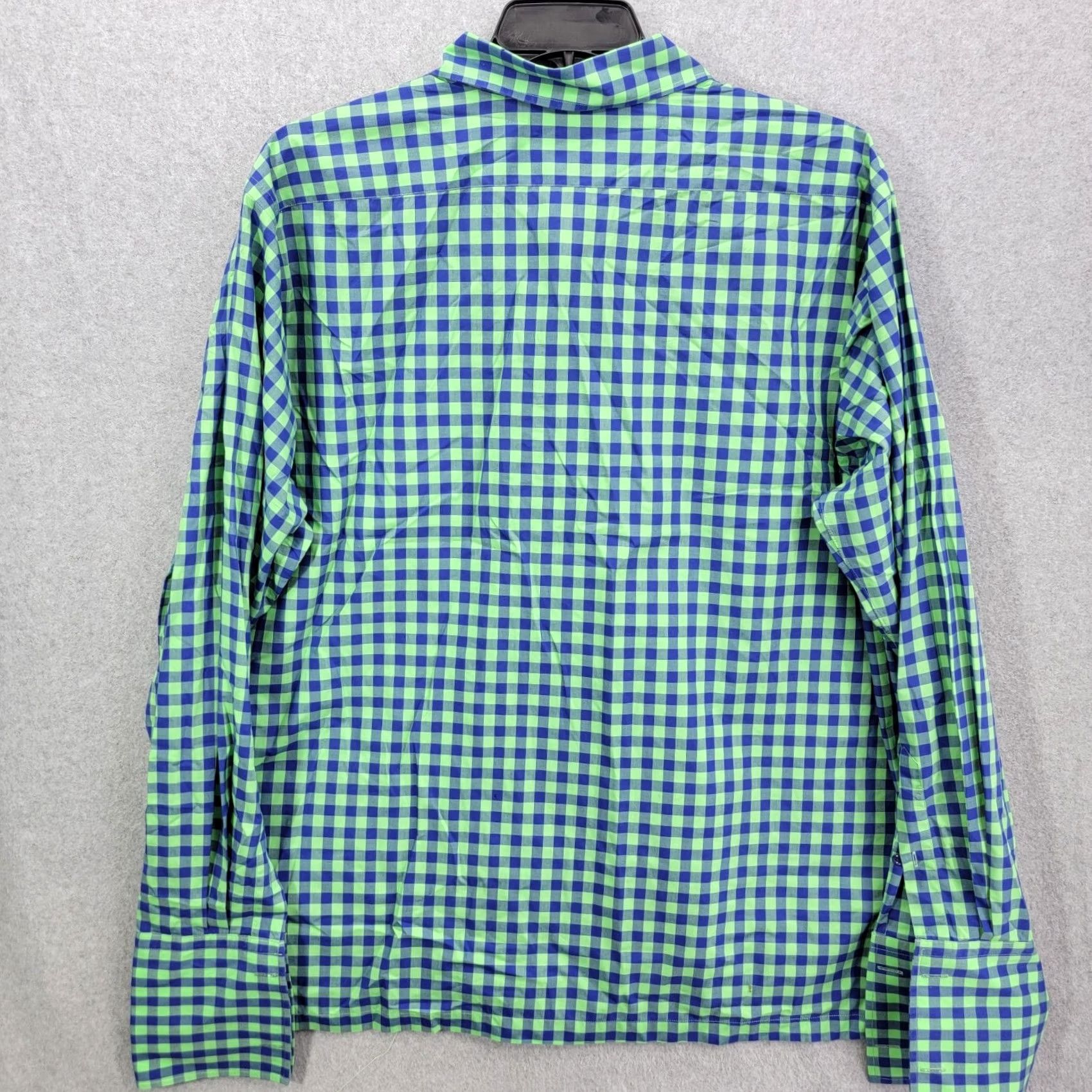 Hamilton Hamilton 1883 Shirt Adult 2XL Button Up check dress shirt green blue Size 48R - 4 Thumbnail