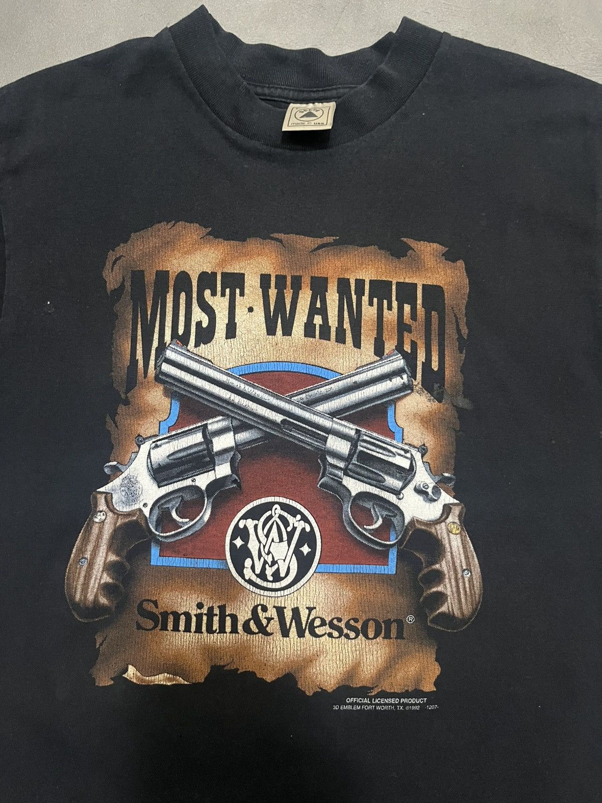 Vintage Vintage Smith & Wesson most wanted graphic t-shirt Size US L / EU 52-54 / 3 - 2 Thumbnail