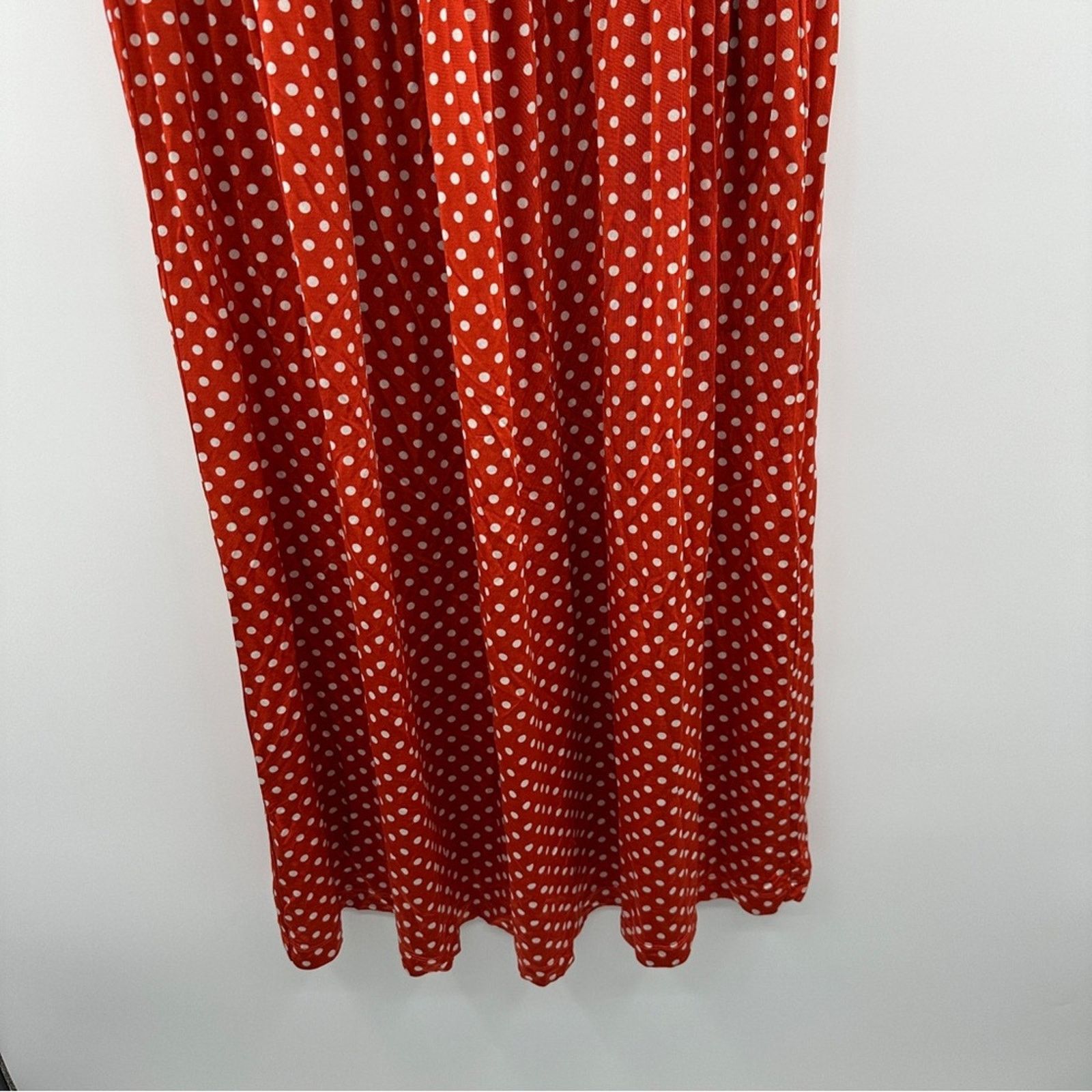 Stine Goya RTR Stine Goya Caitlin Orange & White Polka Dot Midi Dress Size S / US 4 / IT 40 - 4 Thumbnail