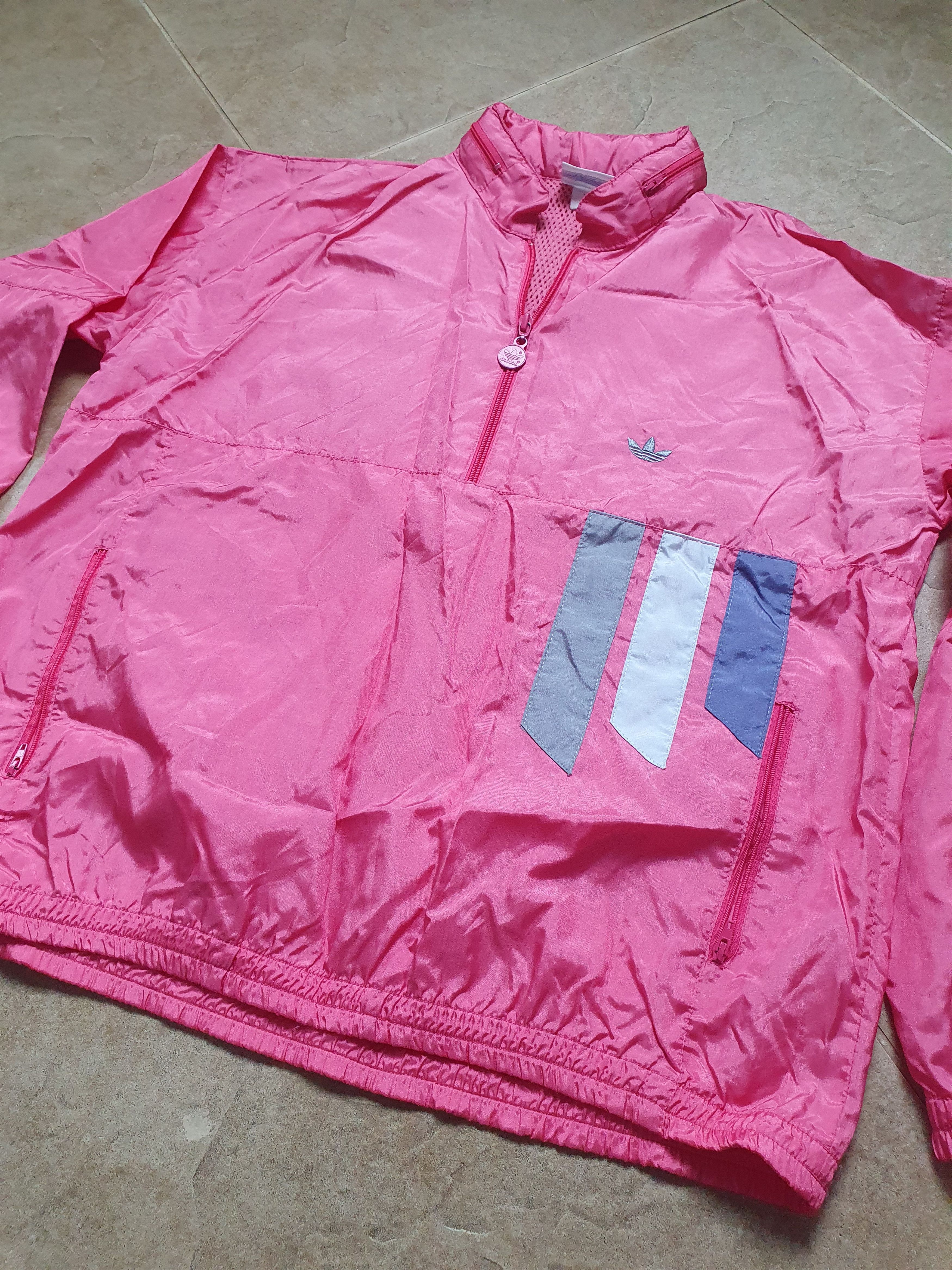Adidas Vintage Women's 80s 90s Adidas Windbreaker Jacket Pink Size L / US 10 / IT 46 - 11 Thumbnail