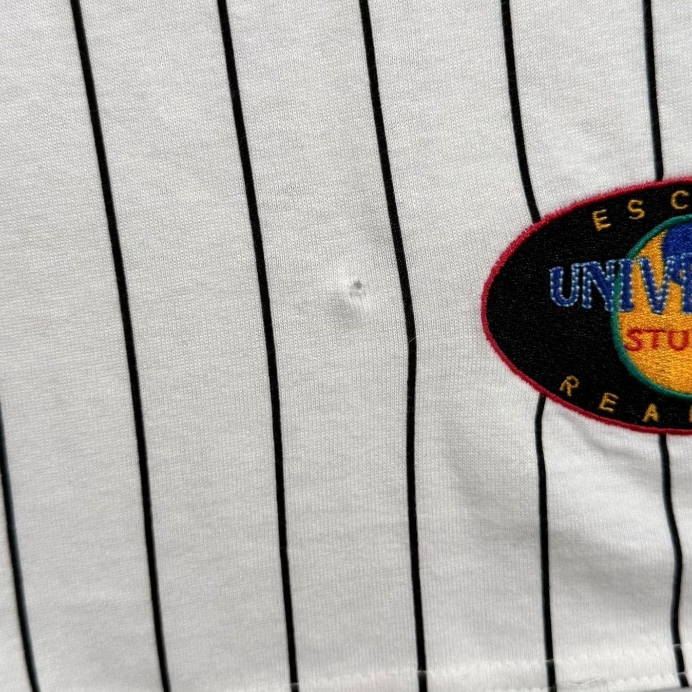 Vintage VINTAGE Universal Studios Hollywood Pinstripe Cotton Baseball Jersey Shirt Large XL Mens White Pinstripe Hollywood 90s Size US L / EU 52-54 / 3 - 6 Thumbnail