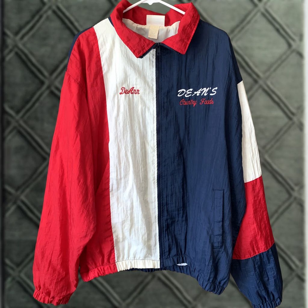 Vintage VINTAGE Hartwell Sports Jacket Adult XL Red Blue USA Zip 90s Windbreaker Mens Size US XL / EU 56 / 4 - 1 Thumbnail