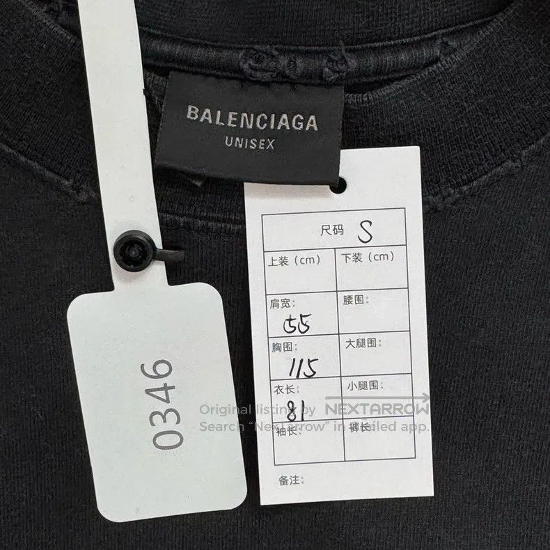 Balenciaga Balenciaga Black Destroyed Design Wheat Scissors Short Sle Size US S / EU 44-46 / 1 - 2 Thumbnail