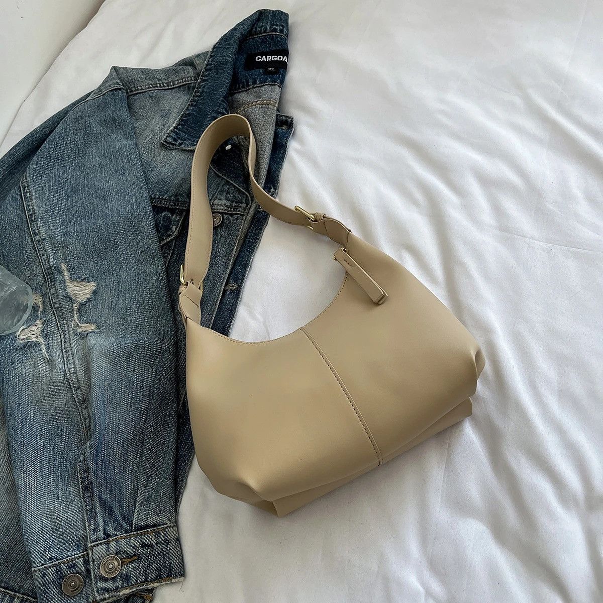 Vintage Luxury Khaki PU Leather Crossbody Bag Size ONE SIZE - 3 Thumbnail